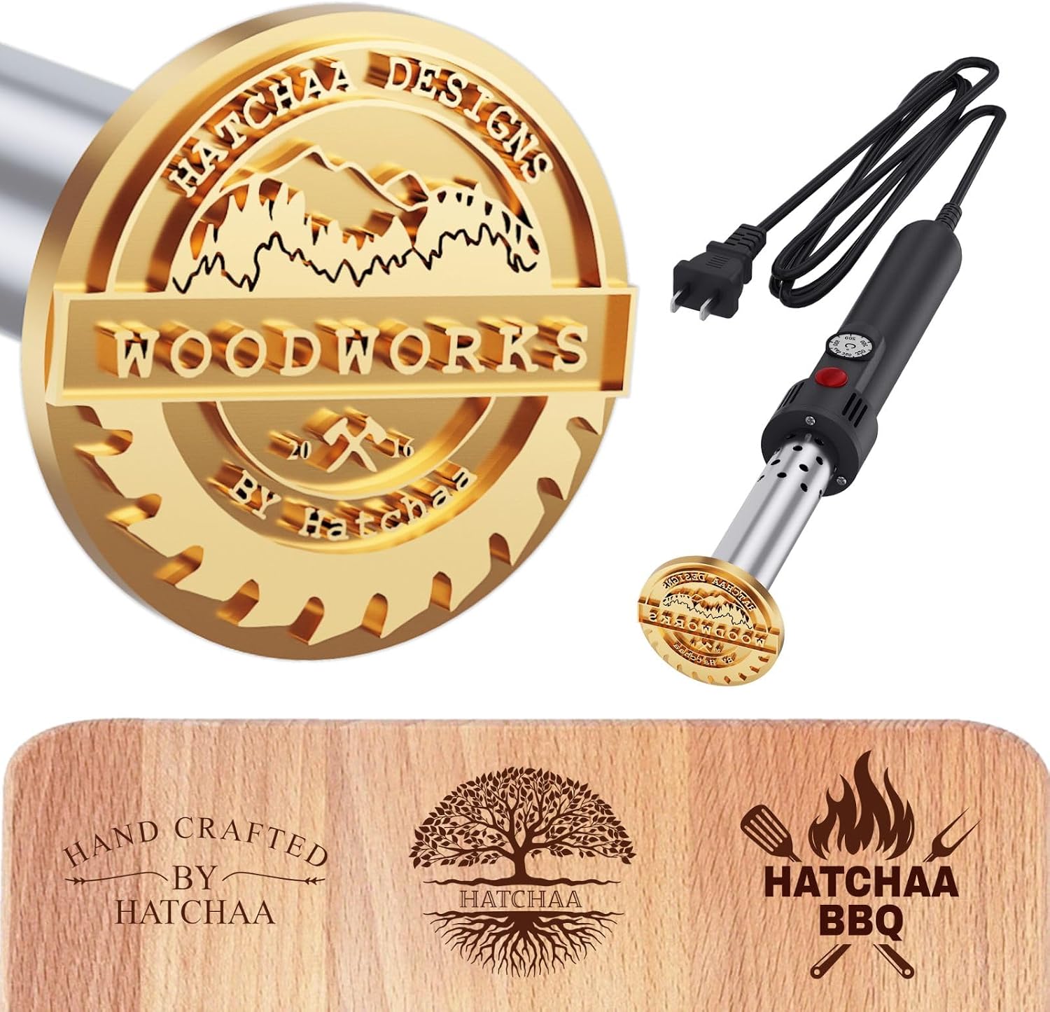Custom Electric Wood Branding Iron, Personalized Metal Letter Stamp for Leather Paper Plastic, Adjustable Temperature Leather Stamp for Crafting & Wedding Gifts, Woodworking Tools(1Inch)