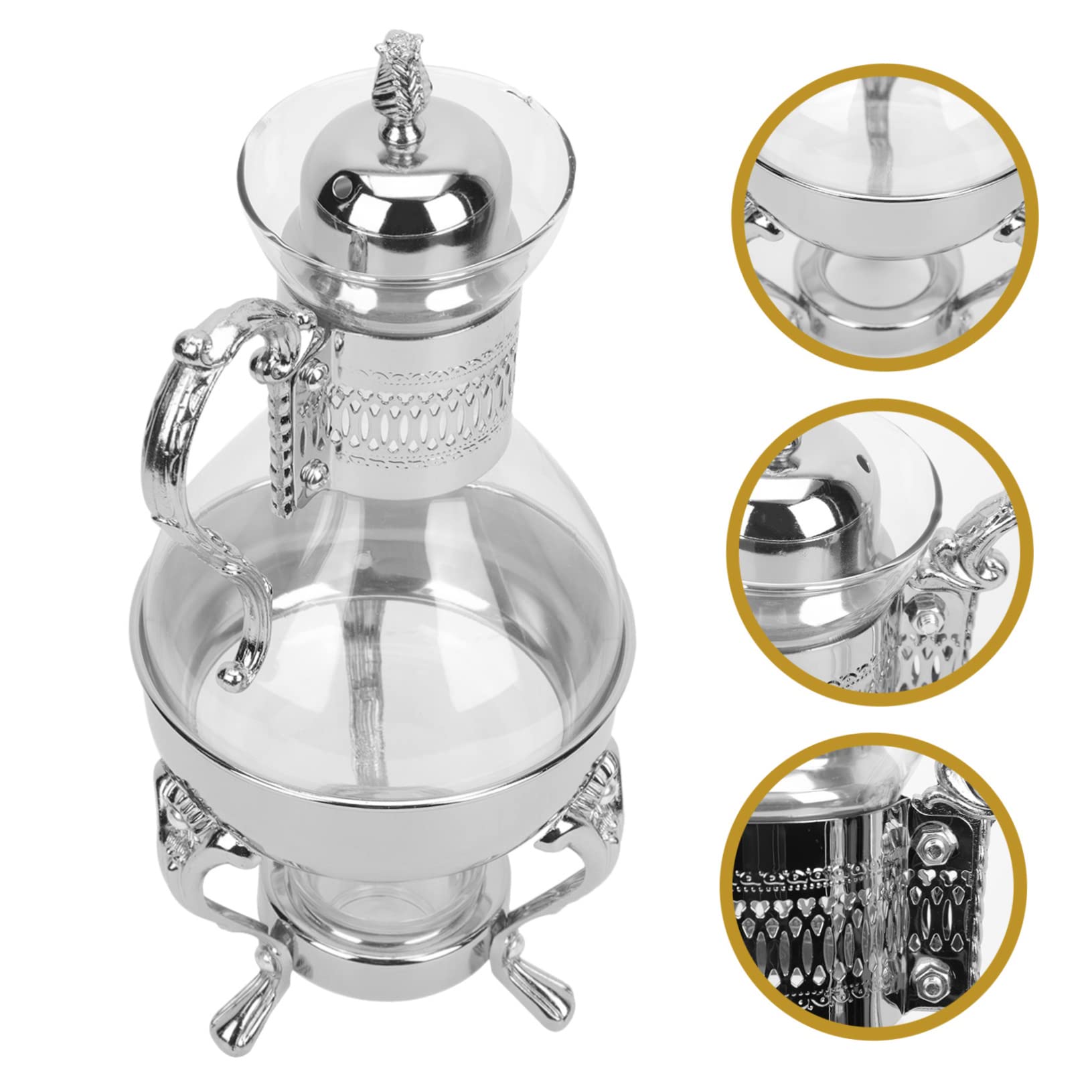 ORFOFE Jarra De Café De Vidrio Templado Asa Ergonómica Cafetera Europea Estilo Vintage Para Hogar y Restaurantes