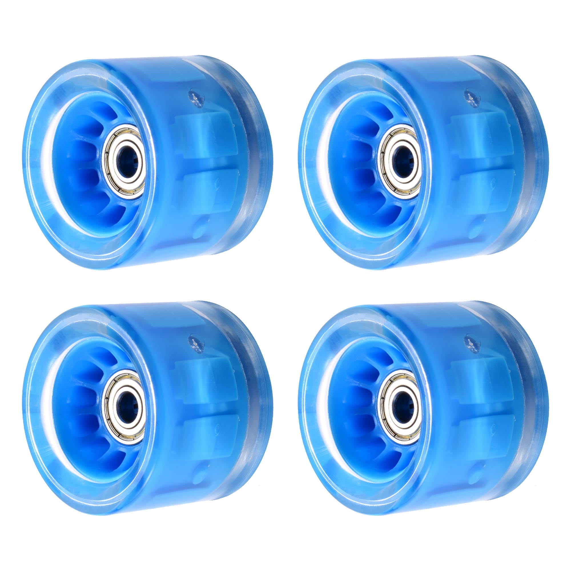TGHY Skateboardräder 60x45mm 90A LED-Blinkende Longboard-Ersatzräder Cruiser-Leuchträder mit 608Z-Lagern 4er-Packs