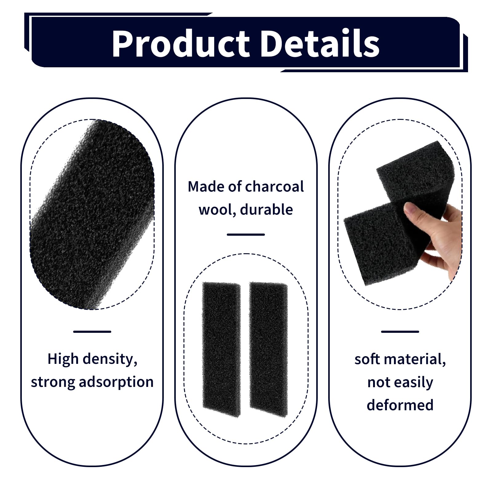 4 Stück Aktivkohlefilter Katzenklo Kompatibel CROPLAS, Katzenklo Filter 4er Pack – Universal Ersatzfilter Katzentoilette mit Deckel 4 mm Aktivkohlevlies zuschneidbar Zubehör frische Luft