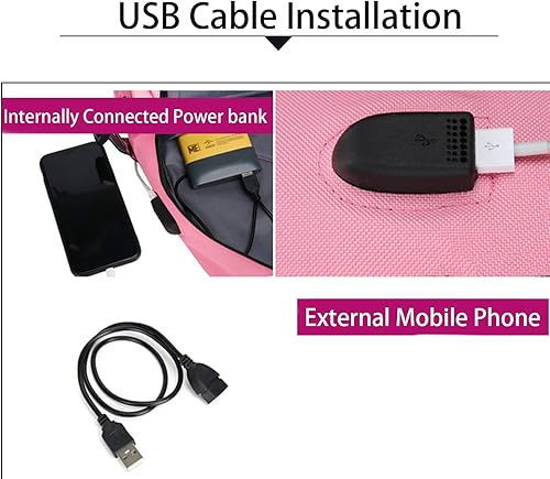 Miniatura 4 de Tiedan Mochilas para niñas, adolescentes, mochila para laptop con puerto de carga USB, bolsas de viaje con bloqueo de seguridad, Rosado, XL, Mochila