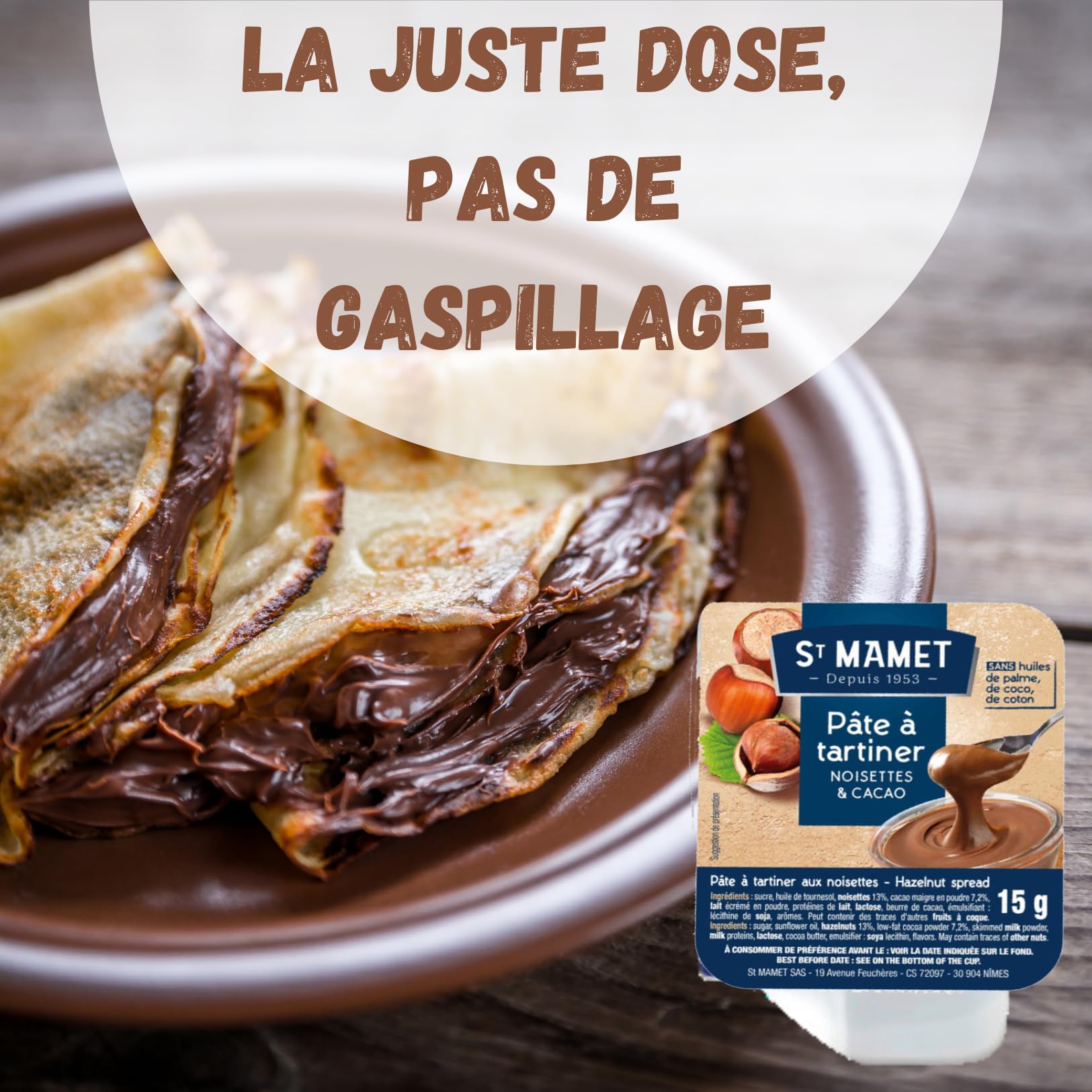 St MAMET/LUNE DE MIEL | 80 barquettes individuelles de Pâte à Tartiner, Confiture de Fraise & Abricot et Miel | Pour varier les plaisirs au petit-déjeuner
