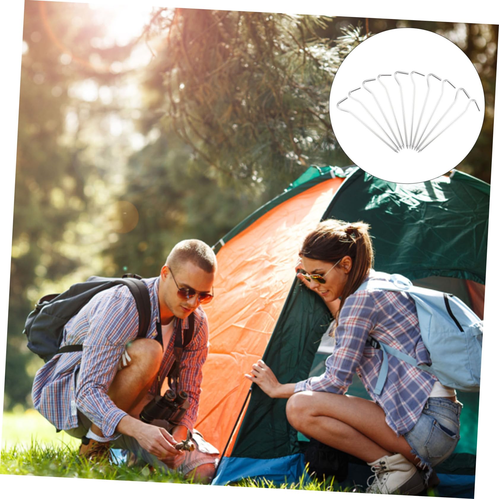 BESPORTBLE 5sätze Aluminium Camping Heringe Wiederverwendbare Sand Und Bodenanker Für Zelte Und Outdoor-aktivitäten Und Leicht Mit Tragetasche