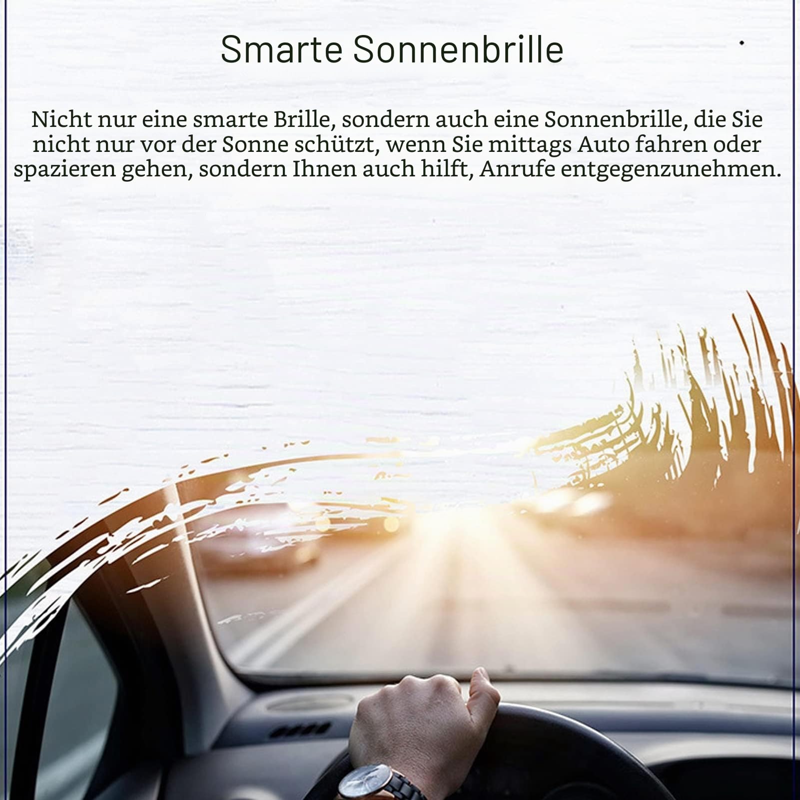 Smart Glasses, Smart Audio Sonnenbrillen, Noise Cancelling, Freisprechen, Open-Ear-Lautsprecher mit Bluetooth-Konnektivität für Gaming, Meetings, Reisen, Fahren(Zauber schwarz)