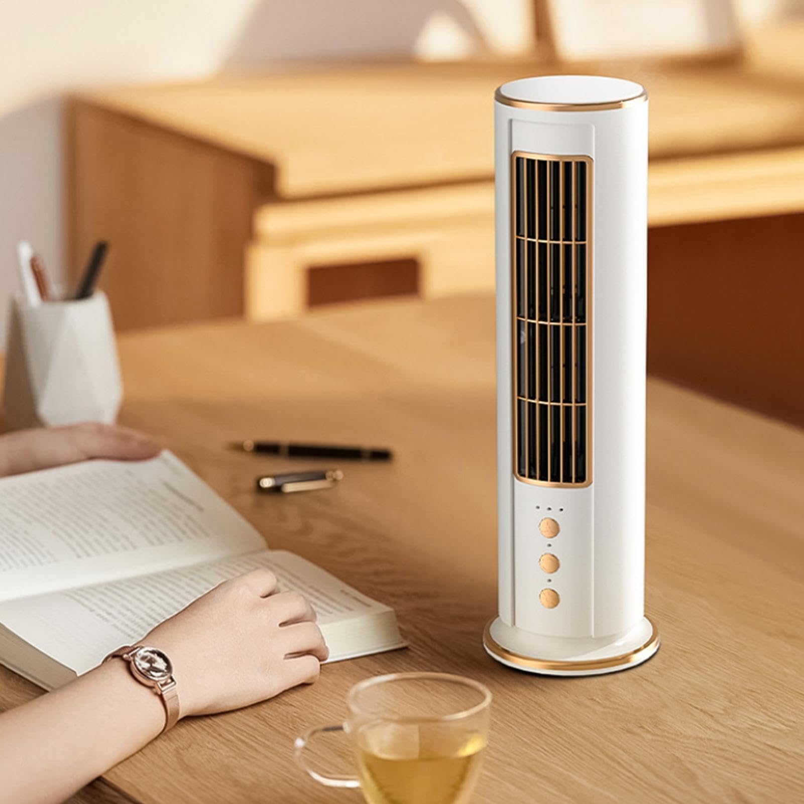 Ventilatore A Torre Da Tavolo Soffiatore D'Aria Oscillante Senza Pale A 3 | Ventilatore A Torre Oscillante per balcone ufficio appartamento cucina camera da casa patio