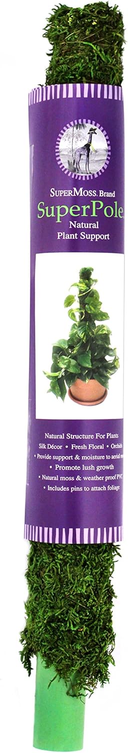 (3 PIECES)SuperMoss (22225) Moss Pole / Plant Stake, Fresh Green, 2 - 2.5ft. Fresh Green 2 - 2.5ft.