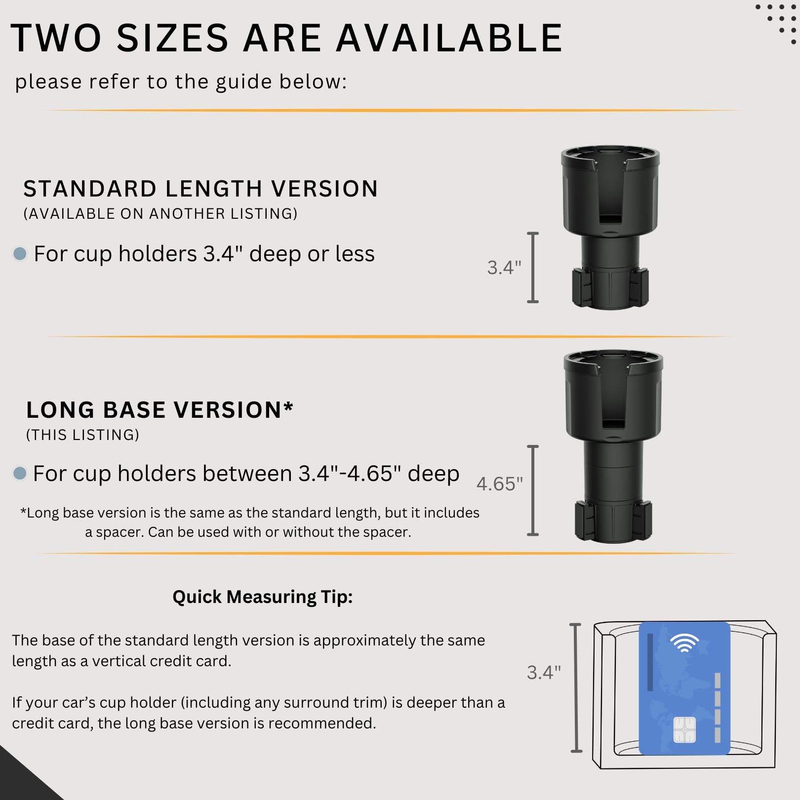 Swigzy Adaptador expansor para portavasos de Coche (versión de Base Larga) – Se Adapta a Botellas Hydro Flask, Yeti, Nalgene, Grandes de 32/40 onzas y Bebidas Grandes