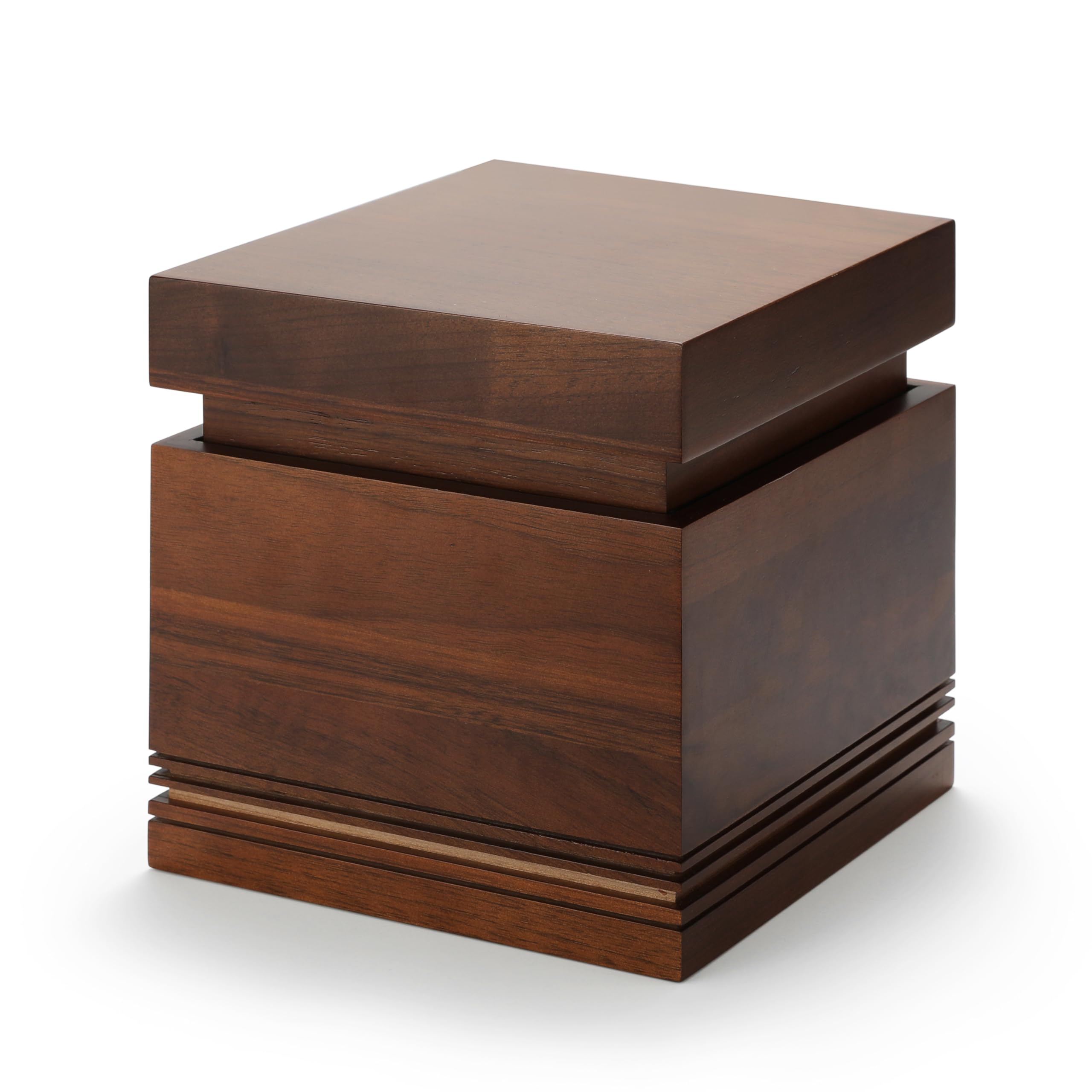 Evergreen Memorials Handcrafted Solid Walnut Wooden Urn for Human Ashes Adult, Solid Walnut Wooden Decorative Urn for Adult Ashes Male & Female, Up to 220 Lbs