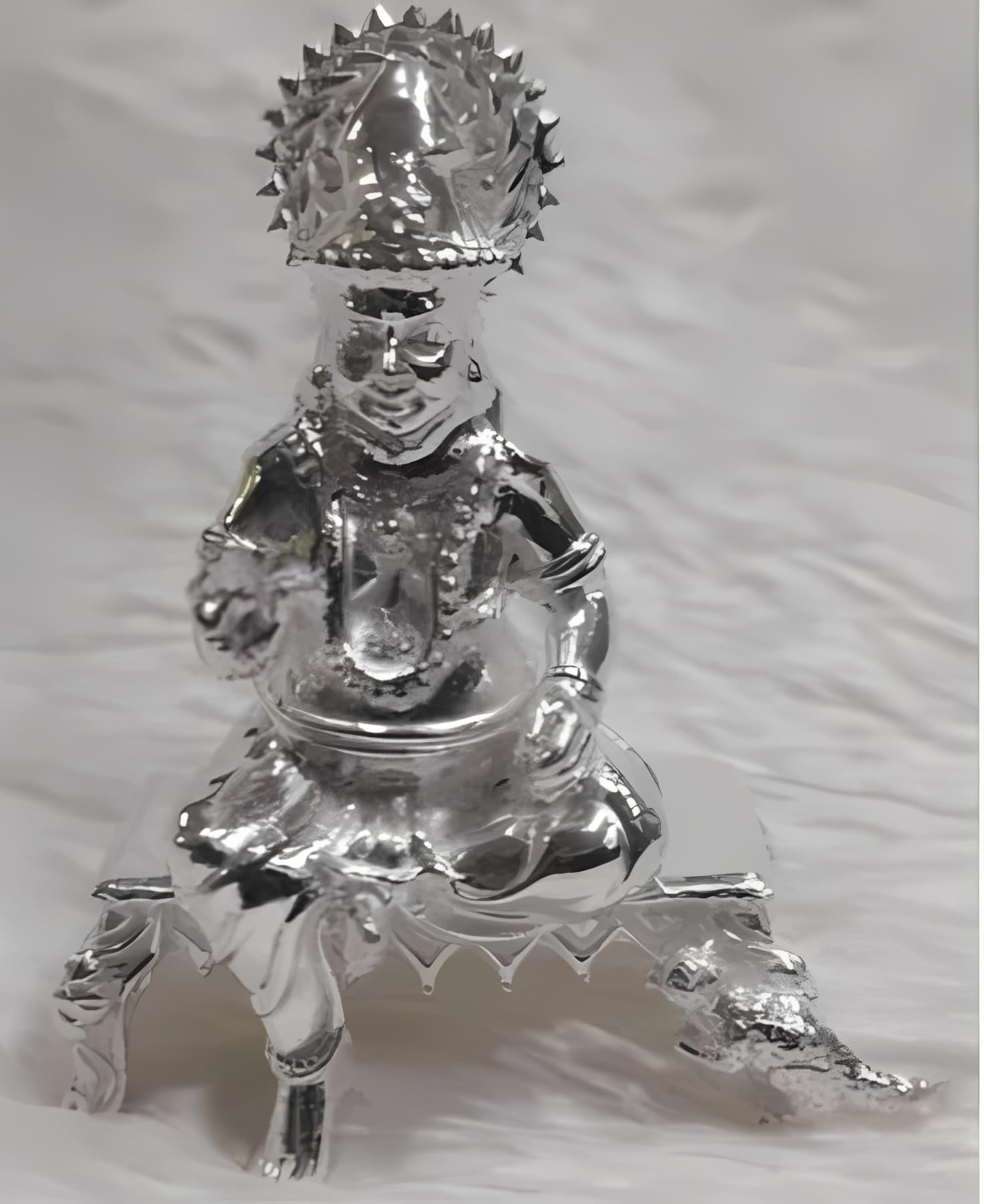 Statue Kuber en argent religion hindoue dieu sculpture 5cm 65g