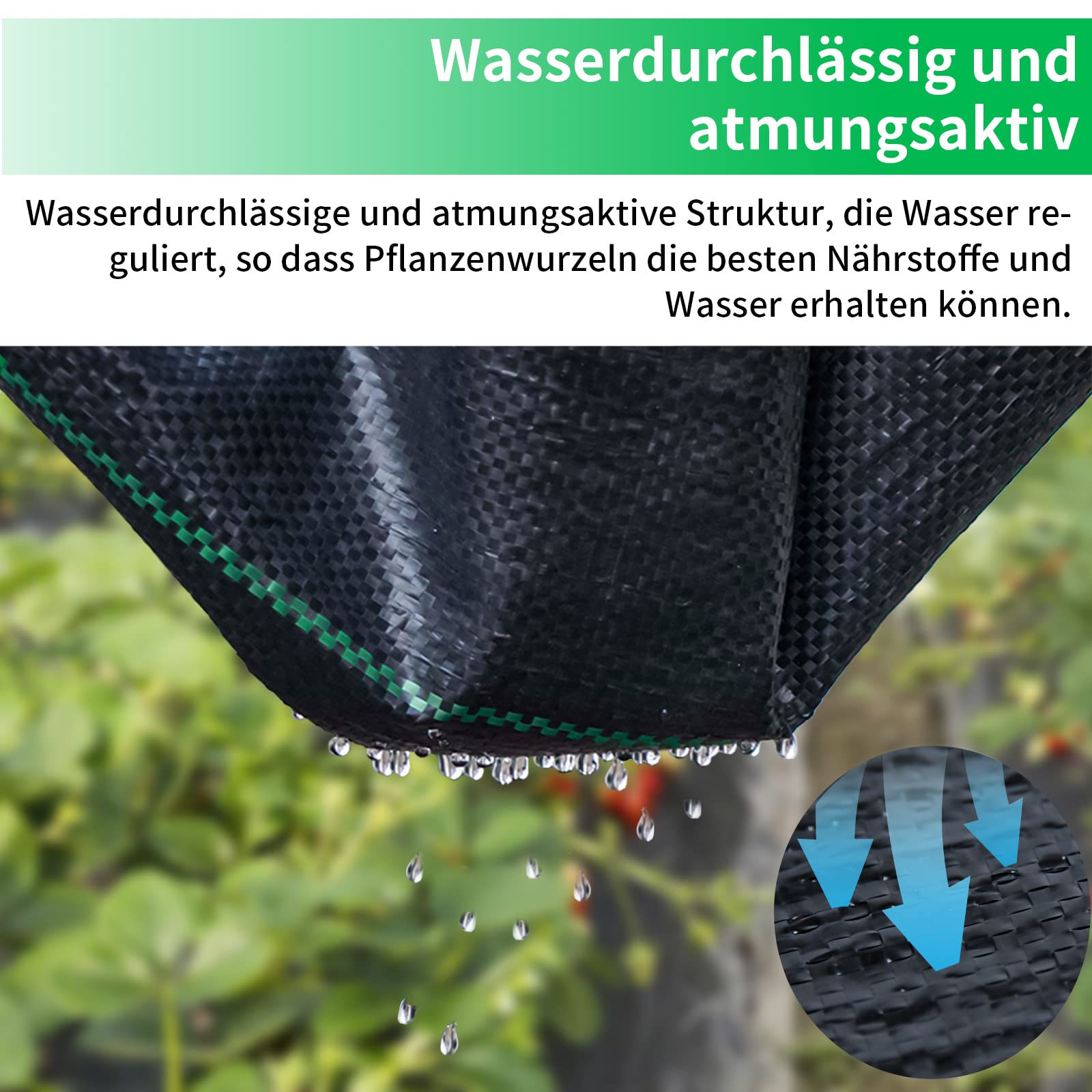 XMTECH Toile Non-tissée de Jardin - 100 g/m² - Extra résistante Contre Les Mauvaises Herbes - 25 m x 2 m = 50 m² - Film de paillis - Protection des Plantes - Résistant aux UV et indéchirable