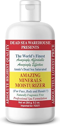 Dead Sea Warehouse Amazing Minerals Hidratante 9.3 oz Hidratante mineral saturado del Mar Muerto Ligero para la cara y el cuerpo Sin fragancia