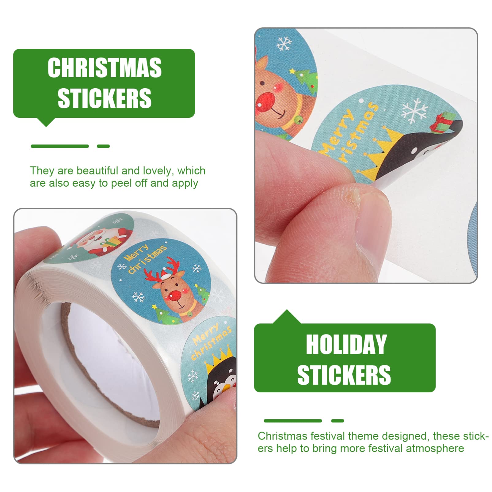 MAGICLULU 6 Adesivi Natalizi Per Regali e Decorazioni Etichette Adesive Per Buste Biglietti e Scatole Design Diversificati e Facili Da Applicare Per Natale