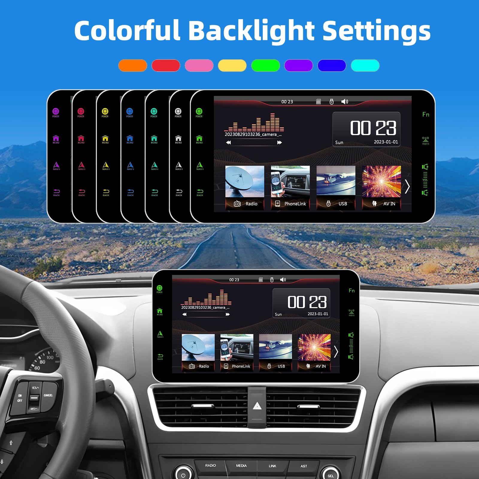 Podofo Autoradio mit Wireless A-pple CarPlay/Android Auto, Bluetooth 5.0 Drehbarer 1 DIN 9'' HD Touchscreen mit Handyhalter/Mirror Link/GPS/SWC/EQ/FM/RDS/TF/USB/Telefonhalter + Mikrofon + Rückkamera