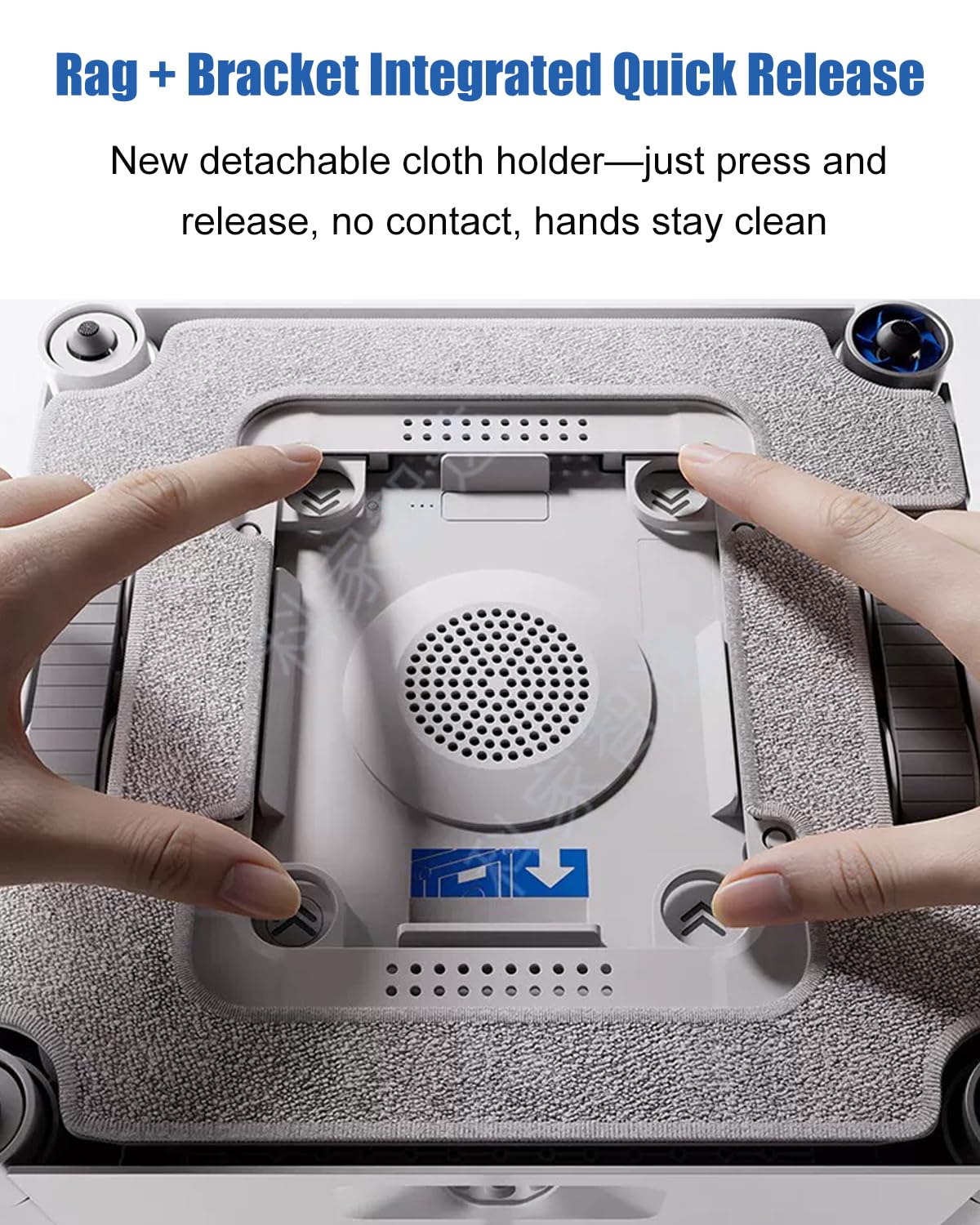 2 Stück W3 Omni Mikrofaser-Reinigungspad mit Halterungen für ECOVACS WINBOT W3 Omni Fensterputzroboter, Fensterputzlappen Ersatzteile, waschbares Reinigungstuch