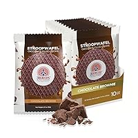 Vista 1 de 3Bros Stroopwafels, Galletas de Waffle Rellenas de Caramelo Holandés, Envueltas Individualmente, 10 Unidades, Fabricadas en EE. UU. (Chocolate)