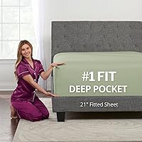 Vista 21 de DeaLuxe Kids Twin Deep Pocket Fitted Sheet - White - Microfiber - 16' Deep - Twin Size 39' x 75' - Perfect Fit for 14'-18' Mattresses