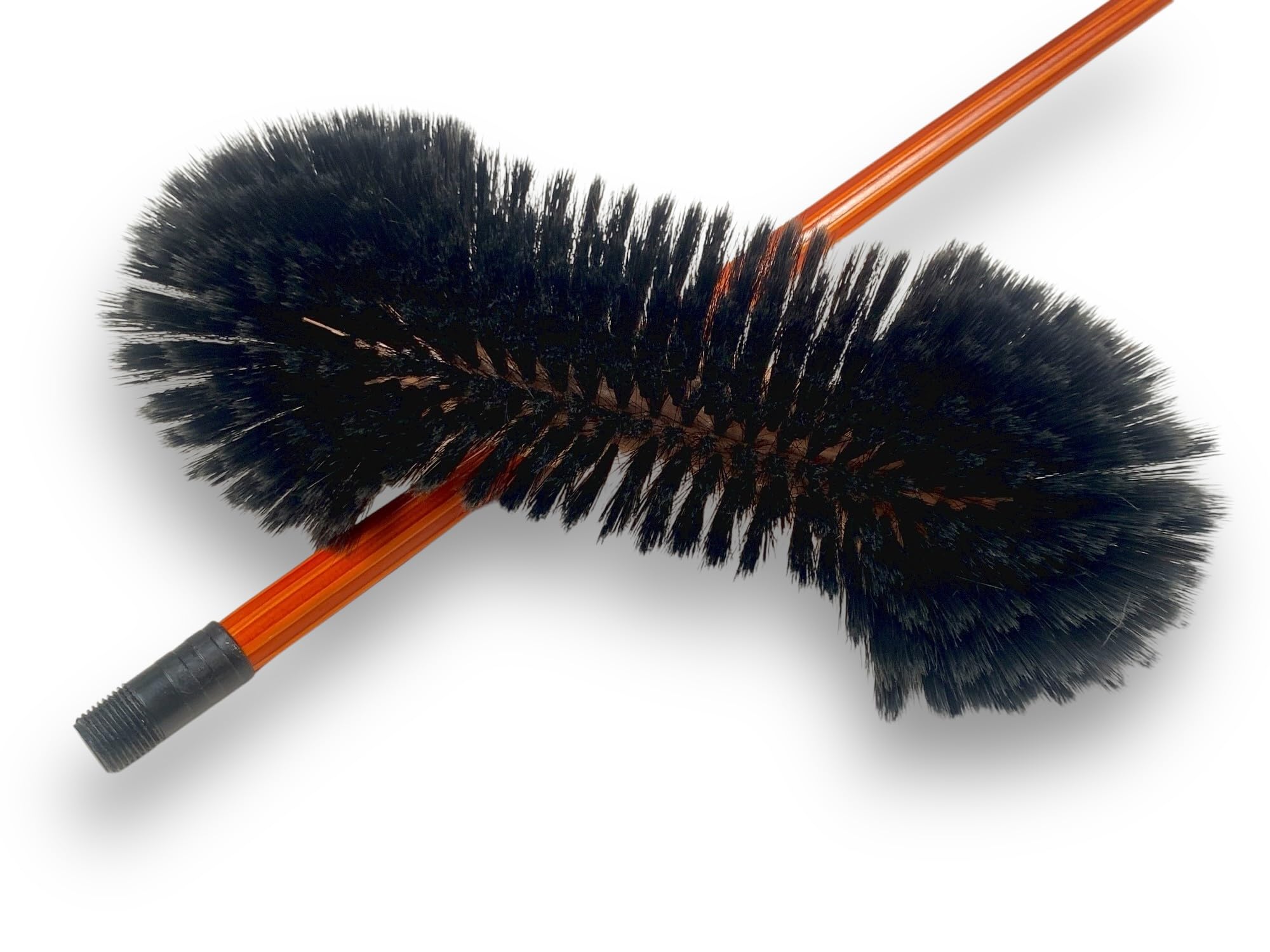 Balai Demi tête Haute qualité | Sortie 60 mm | Bois Vernis | Fibres Pet synthétique Noires |Manche Bois Vernis Teinte Cannelle | Gamme KAROP'S | Longueur 30 cm | Kibros VC120135M2
