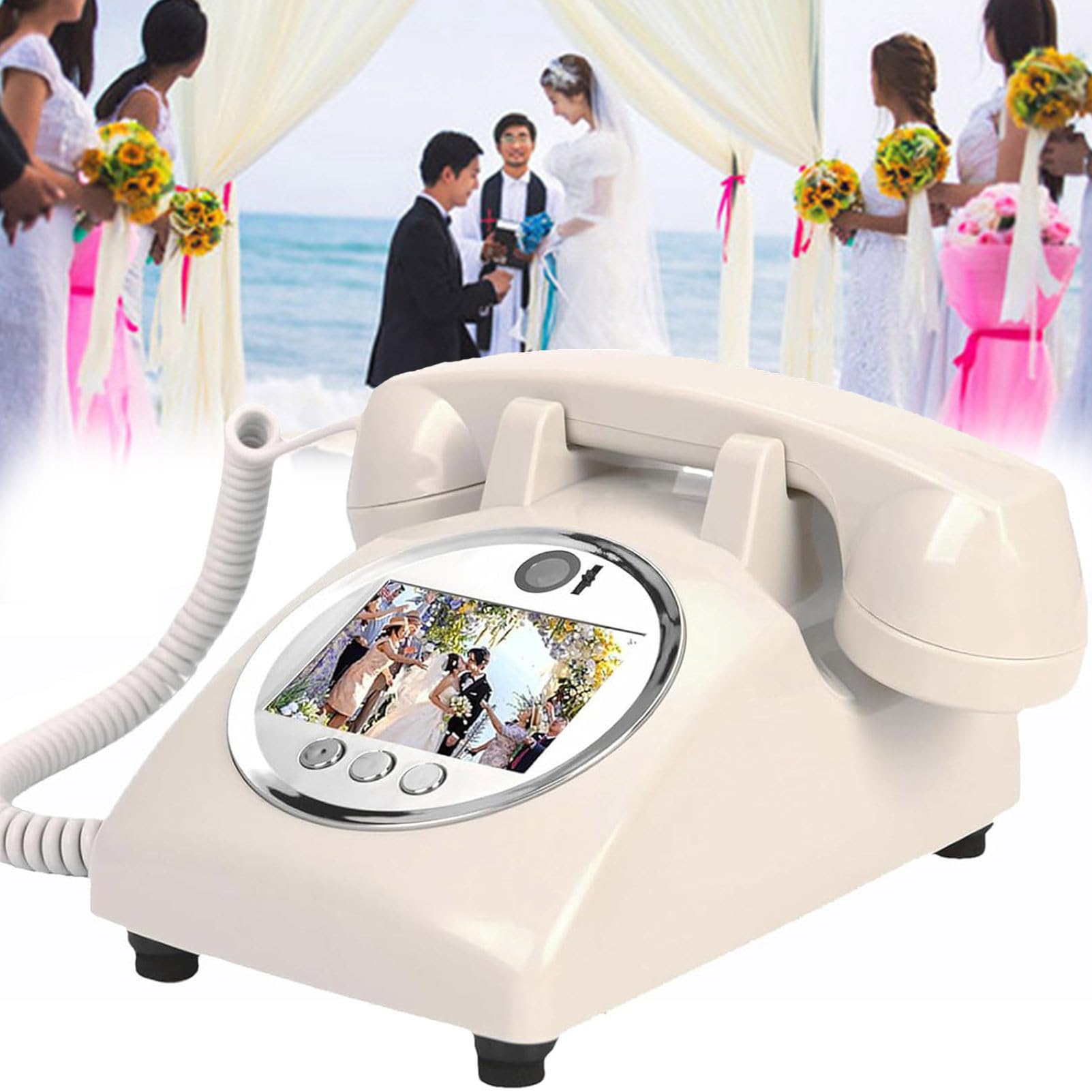 Video Audio Guest Book Telefono, Registrazione 1080P, Personalizzabile per Matrimoni ed Eventi Memorie
