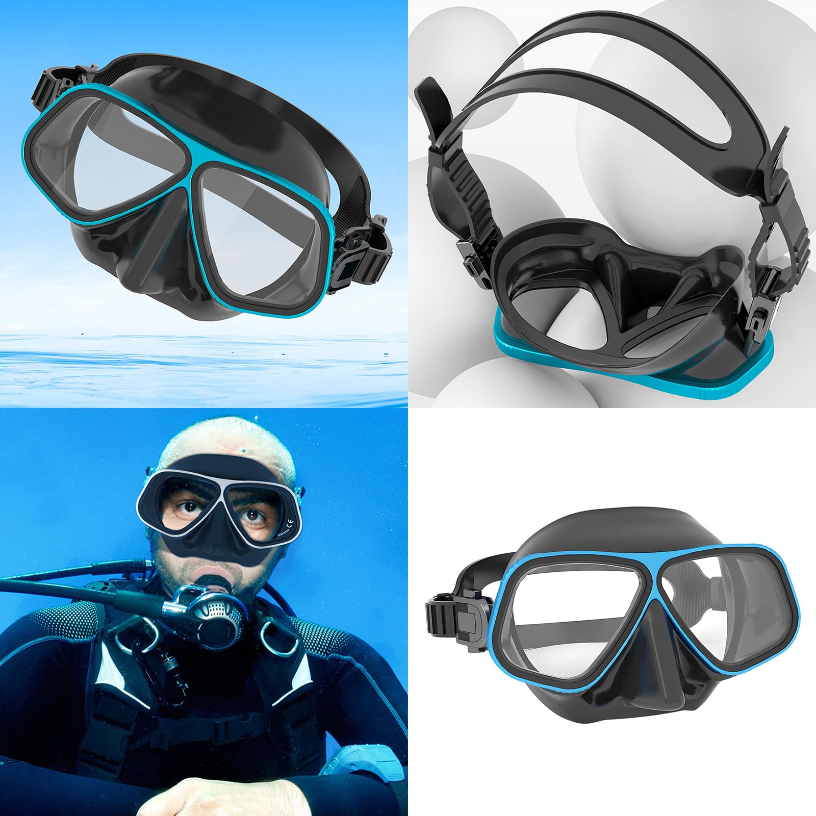 Gafas de natación impermeables con revestimiento de lentes, gafas de buceo para jóvenes y adultos, sellado cómodo, equipo deportivo de buceo