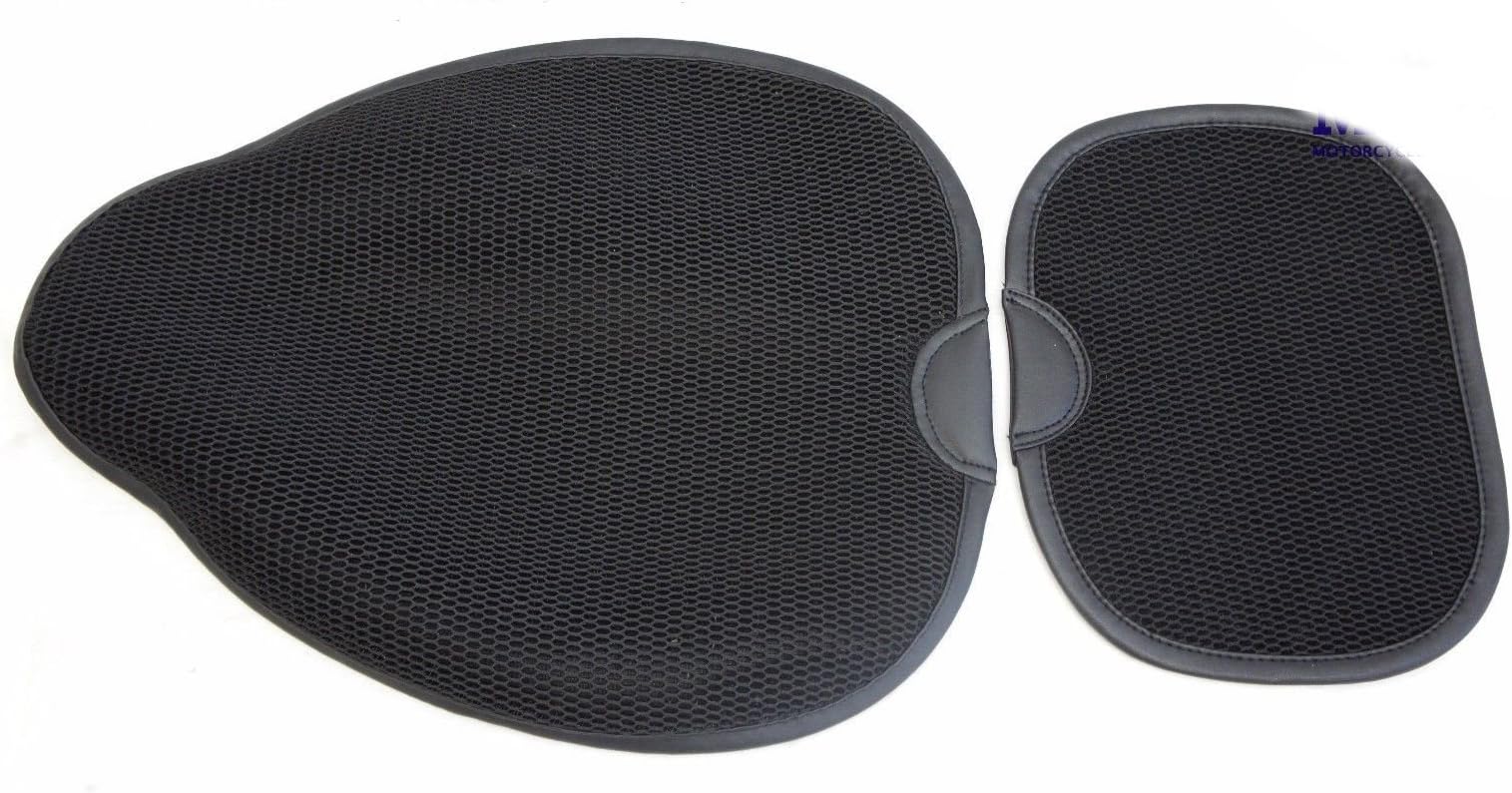 Mutazu Large 16" 13" Circulated Driver & Passenger Seat Pads for Harley HD Seats