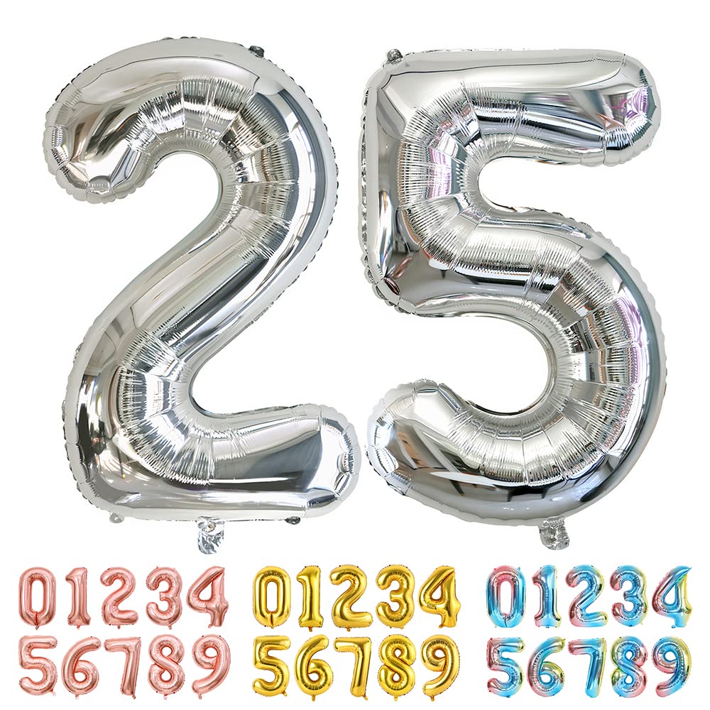 Foil Globo Número 5 Azul 40" (101cm), Inflable Helio o aire, Gigante Numeros 0-9, 10-19, 20-29, 30-100, Grande Globos Decoración para La Boda Aniversario y Cumpleaños Fiestas — view 278
