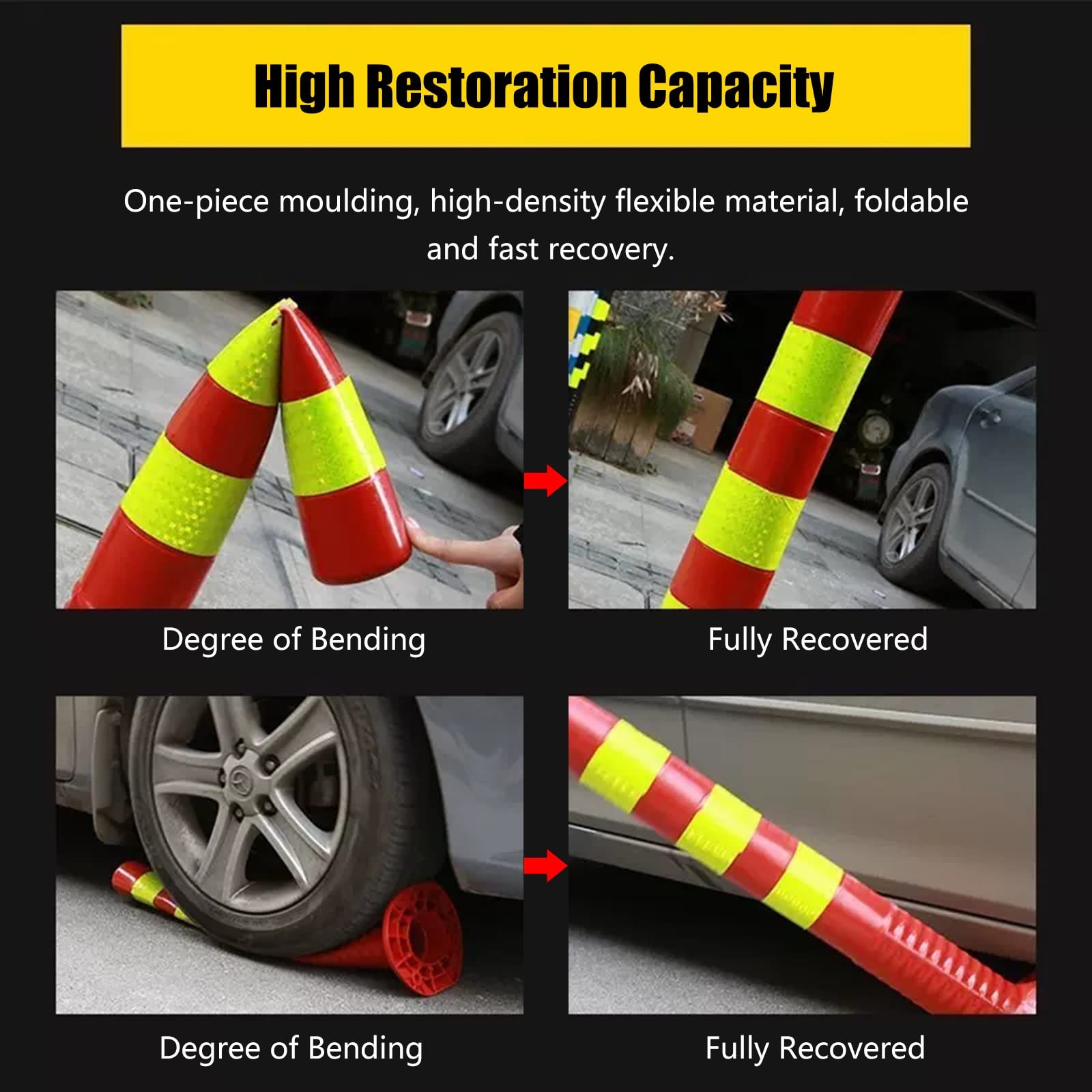 Conos De Tráfico, Barreras De Seguridad, Postes Delimitadores, Conos De Estacionamiento De 30 Pulgadas, Grandes para Conducir, Paquete De 1, 3, 5, 7 Y 9 Unidades, Delimit,Blue-1 Pack