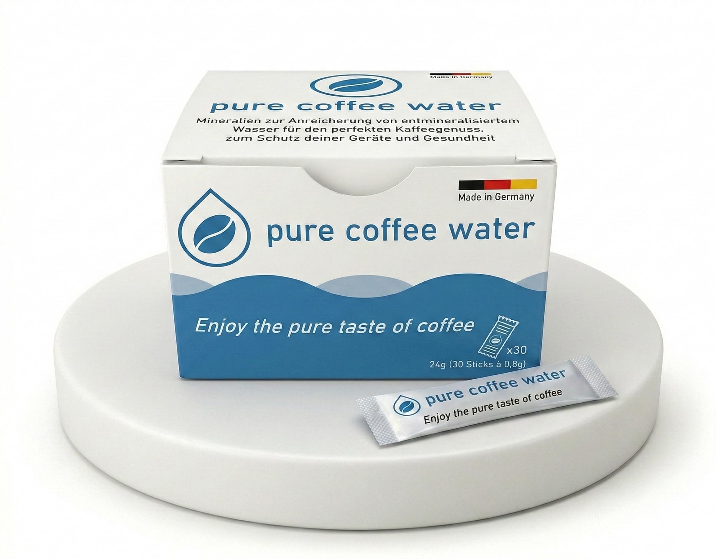 pure coffee water | Mineralien zur Anreicherung von entmineralisiertem Wasser für den perfekten Kaffeegenuss, zum Schutz deiner Geräte und Gesundheit | 30 Sticks für 150l Kaffeewasser (SCA-konform)