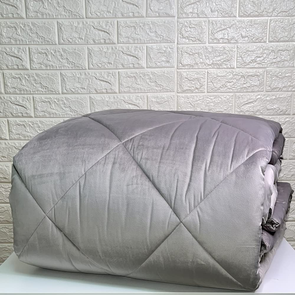 Ruoccohome Trapunta Letto Matrimoniale 260x260 cm Piumone Invernale in Velluto Morbido e Caldo sonno - Cipria