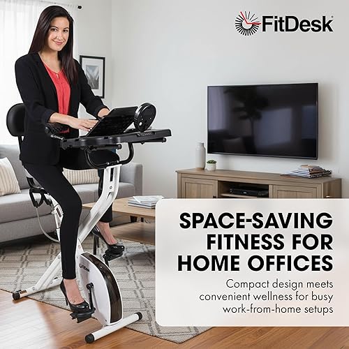 Miniatura 8 de FitDesk Escritorio de bicicleta de ejercicio de pie 3.0, entrenador de ciclismo de interior de altura ajustable con bandeja para portátil