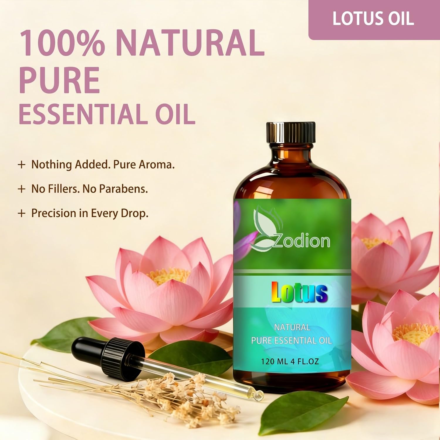 Lotus Essential Oil 4 Fl Oz – Lotus Oil for Diffuser, Aromatherapy, Home Fragrance, Skin & Hair Care, Scalp & Body Massage, DIY Candle and Soap Making, Yoga-120ml - Image 2