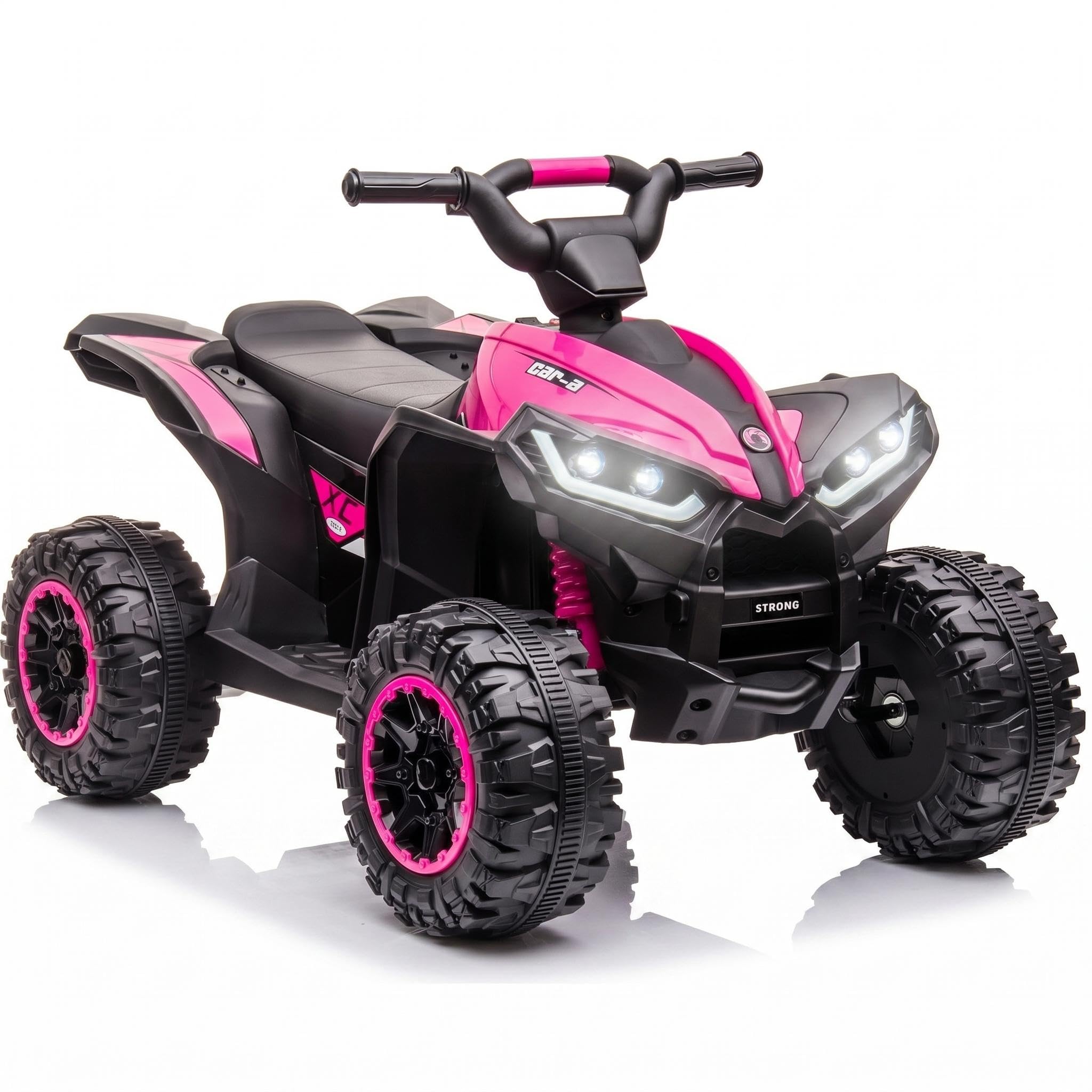 Kids Electric Quad Bike 12V, Battery Powered Ride on ATV Toy with Remote Control, Dual 35W Motor, Music, LED, 2 Driving Modes, for Ages 3-6 Years, 83x53x56 cm, Pink