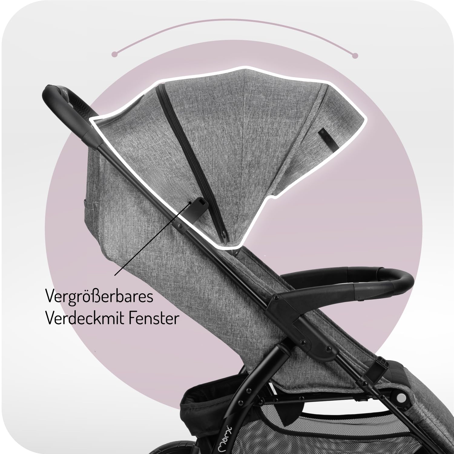 MoMi MIYA EVA Kinder-Buggy Kinderwagen ab 6. Monat bis 22 kg 5-Punkt-Sicherheitsgurt Einkaufskorb Fußsack Getränkehalterung Regenschutz Insektenschutz