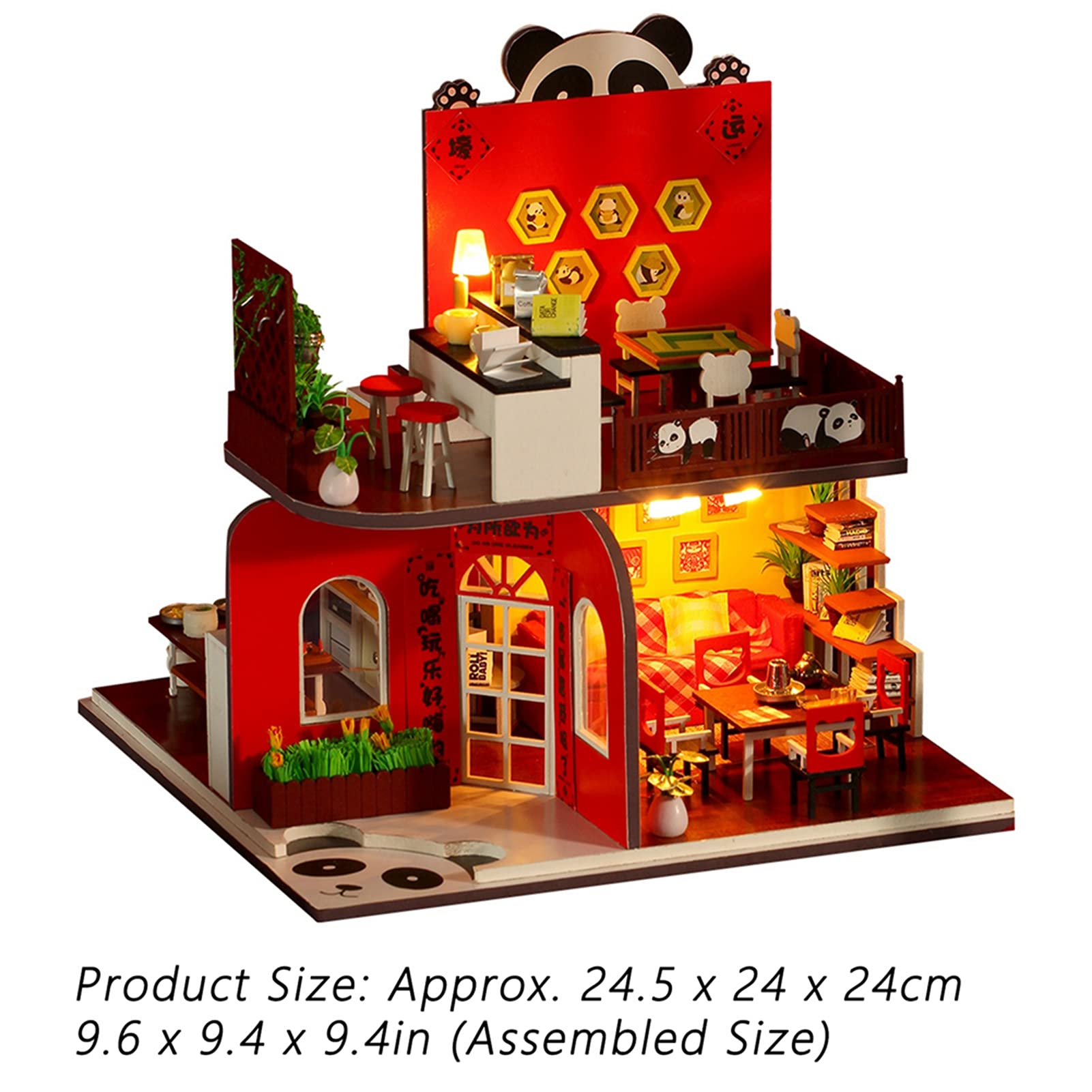 Mini Kit di Mobili per Casa delle Bambole Giocattolo di Assemblaggio Fai-da-te Ecologico per Adulti per la Decorazione Domestica 9,6 X 9,4 X,4 Pollici