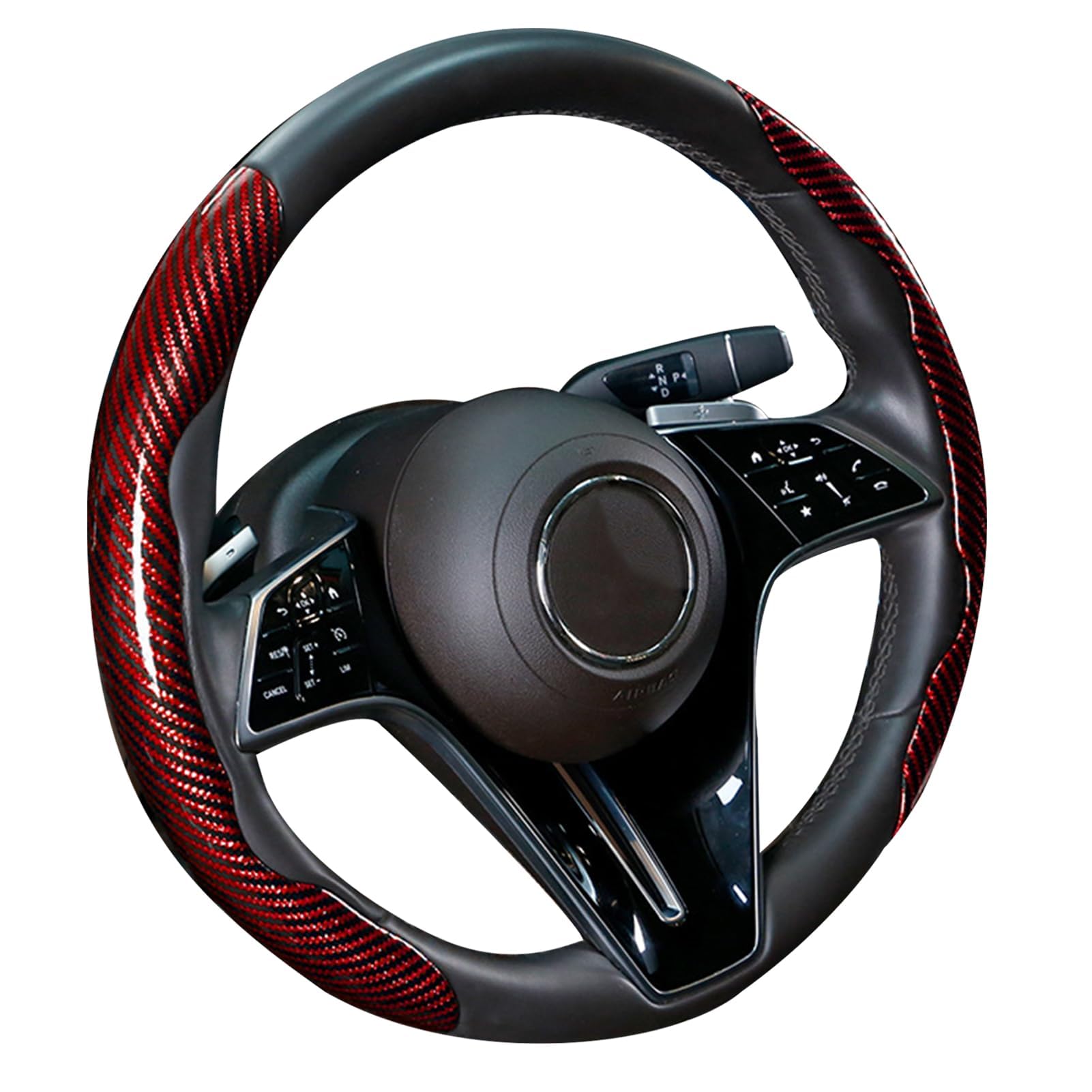 YBZNCASC Steering Wheel Cover, for VW ID.7 (ID7) Tourer/Kombi 2023-2025 Car Steering Wheel Protector Anti Slip Breathable Comfortable Grip Automotive Interior Accessories,A