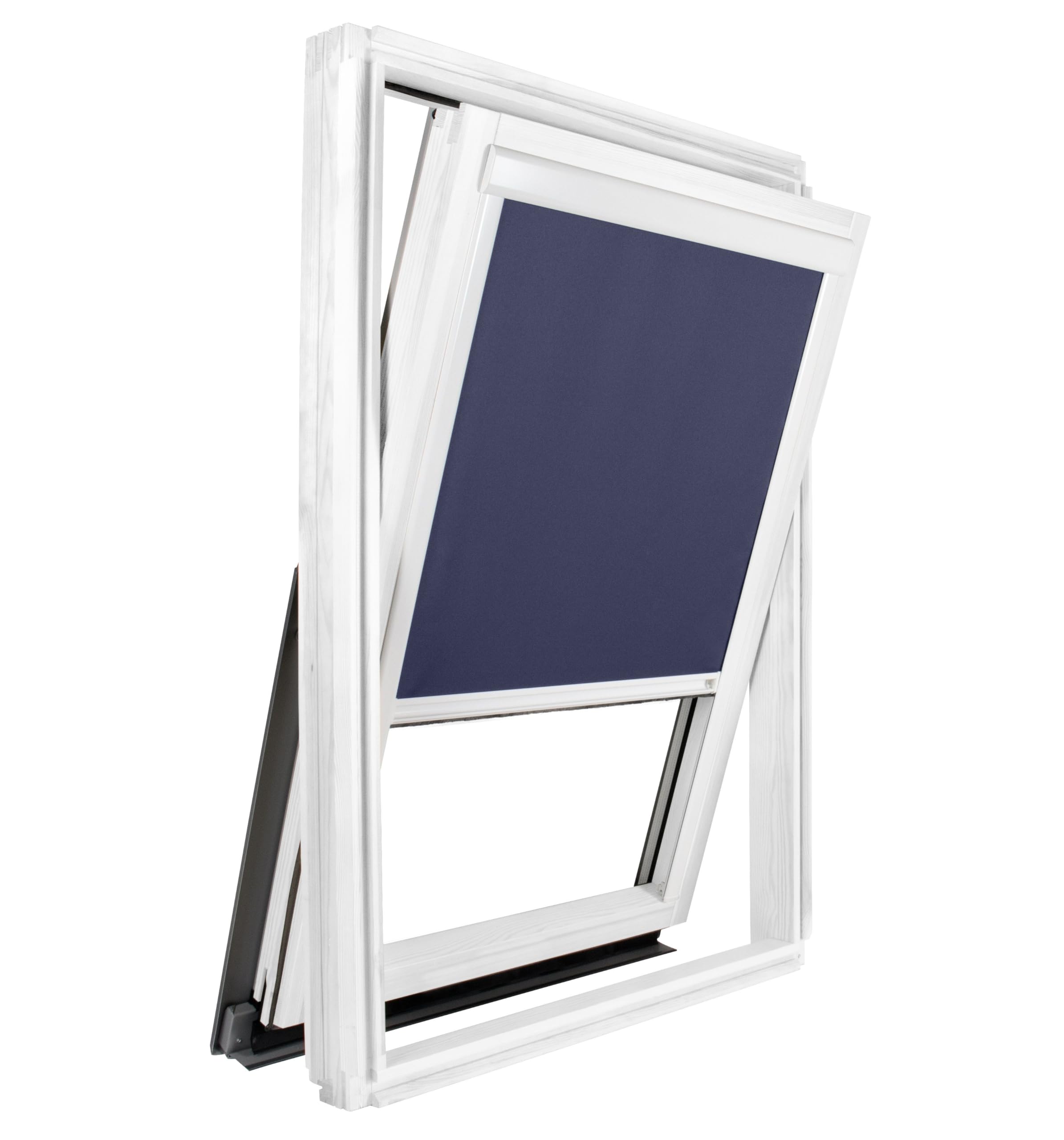 Store Occultant Compatible Velux ® – Dimension MK04 – ossature Blanche – Toile Bleu