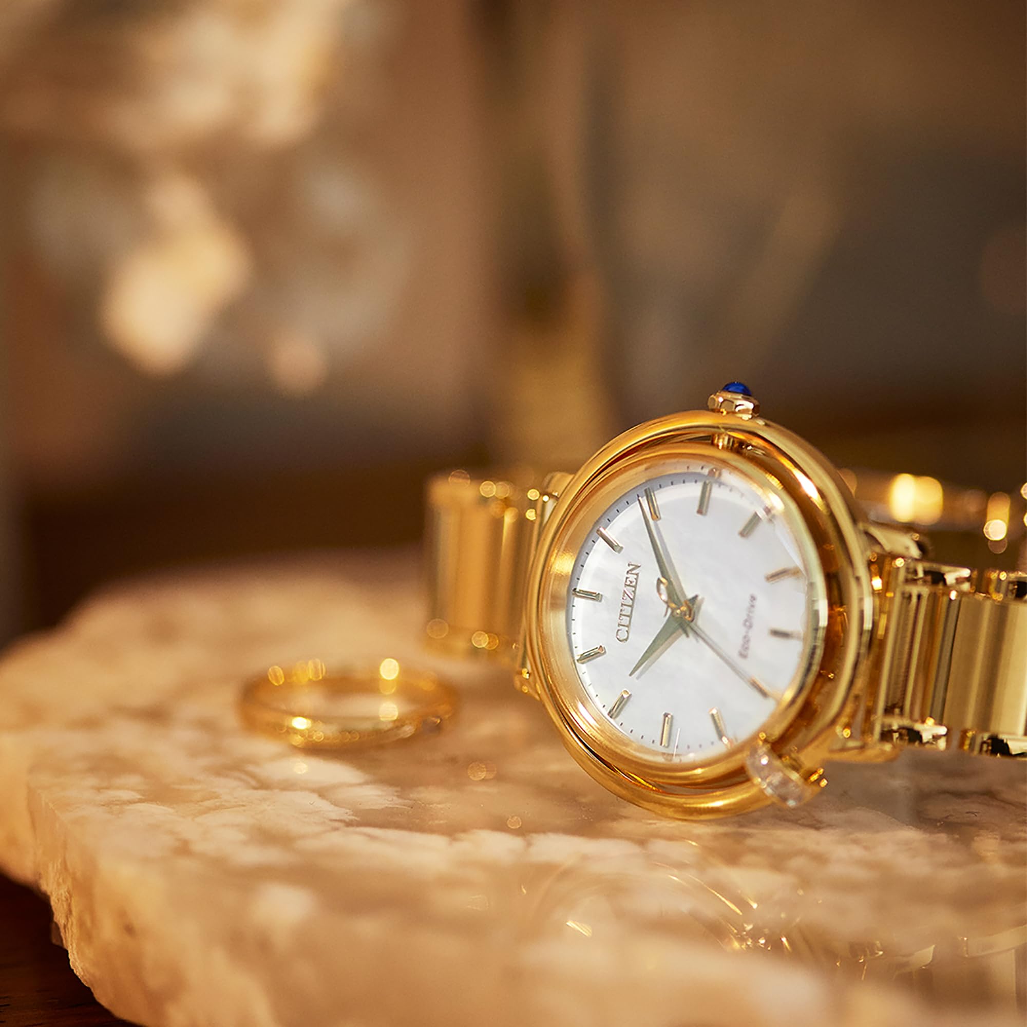 Image secondaire de Montre Citizen Eco-Drive EM1092-64D avec Bracelet en Cuir Blanc