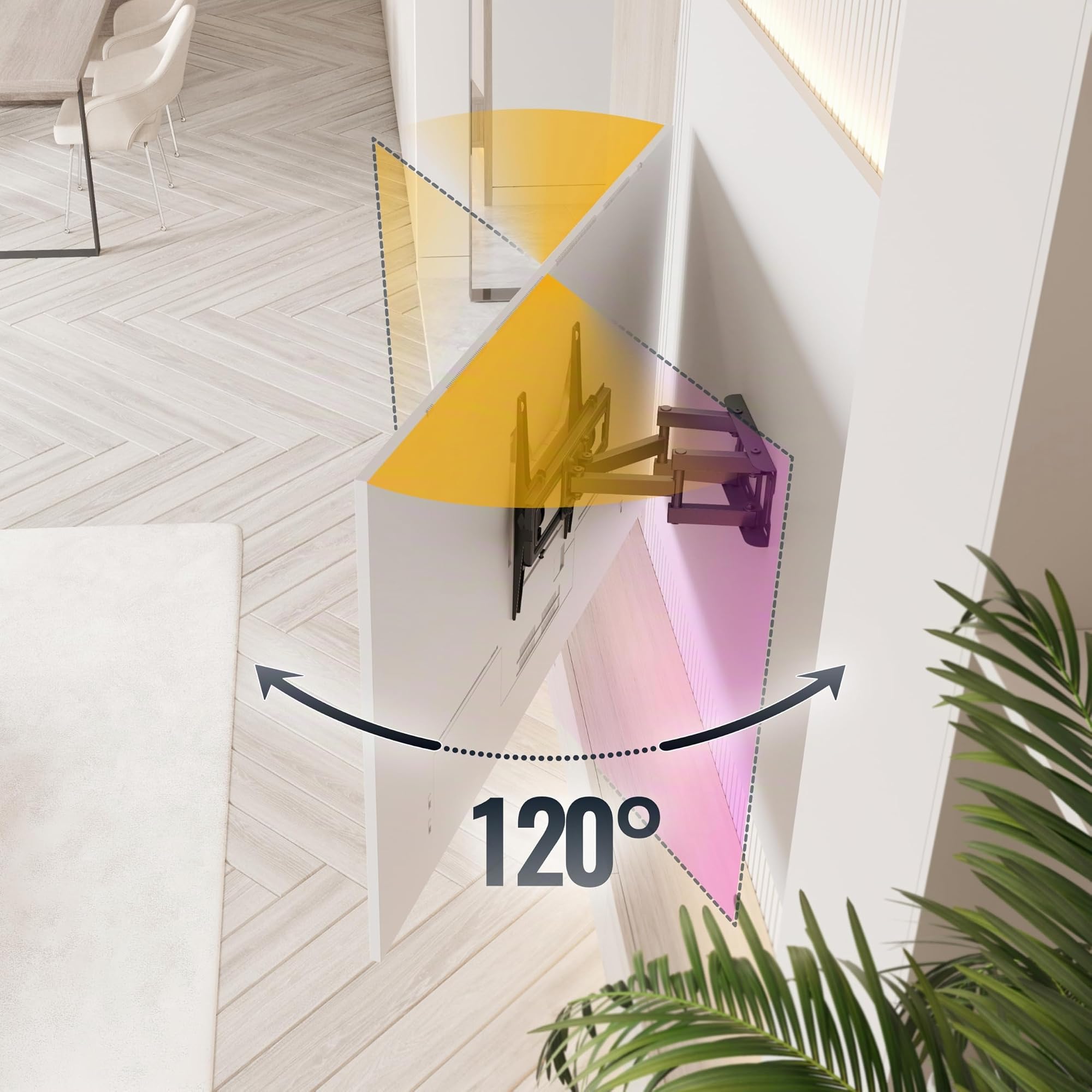 RICOO Soporte TV Pared 32-55" Pulgadas (81-140cm) S6244 Brazo articulado Giratorio Inclinable Colgador televisión Universal VESA 200x200-400x400 Negro