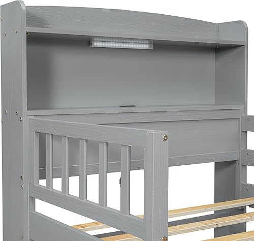 Miniatura 4 de P PURLOVE Base de cama individual con cabecero y cabecero, base de cama con soporte de listones de madera, no necesita somier, base de colchón