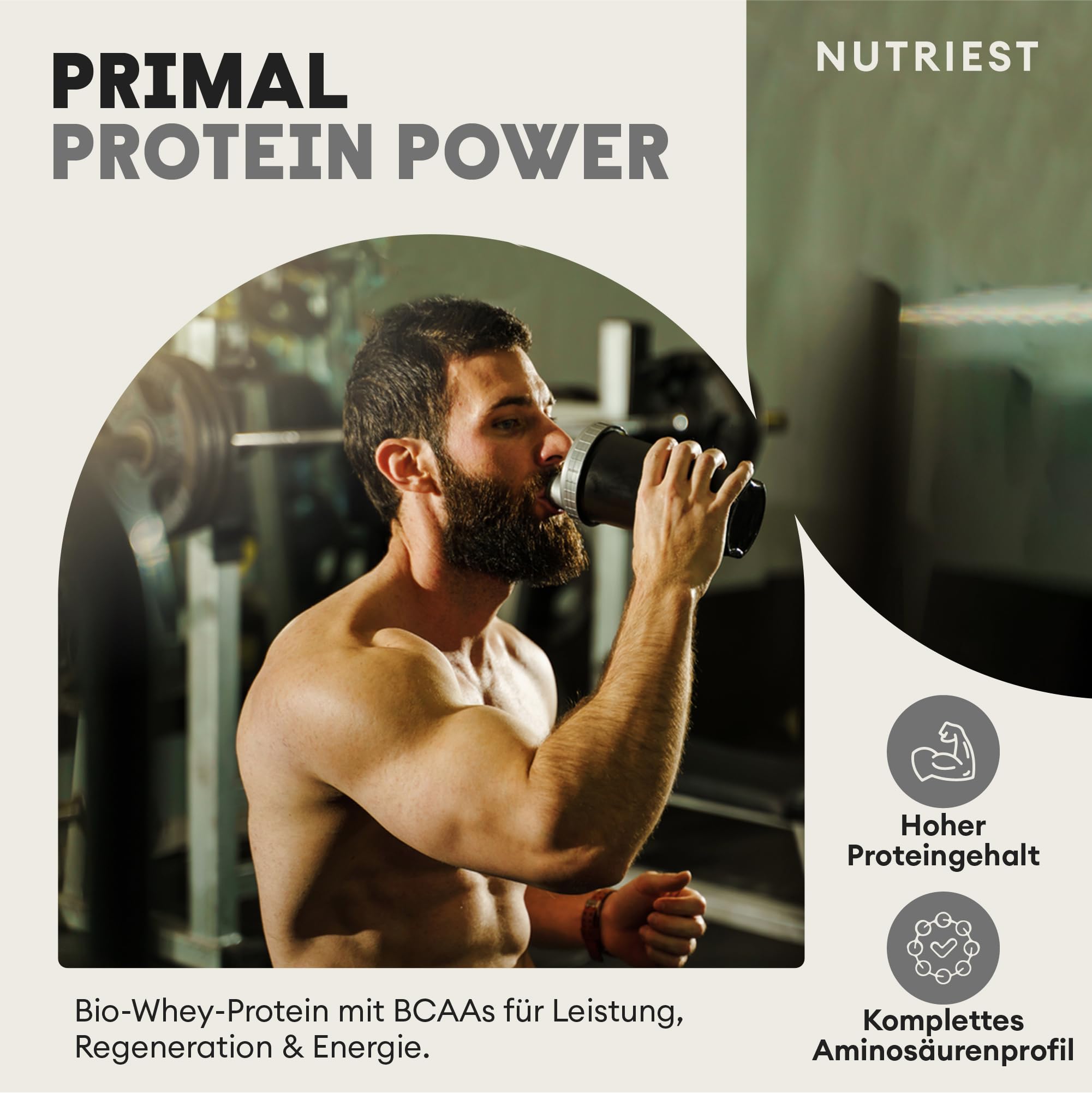 Nutriest Whey Protein Pulver (1kg) – Bio Whey Protein aus Europa | 100% Weidehaltung | Eiweißpulver mit hohem Proteingehalt | Für Shakes & Fitness