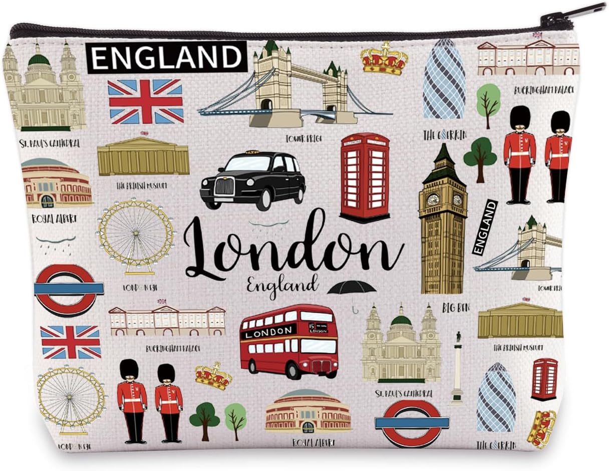 BWKTOP London Canvas Tote Bag - London Souvenirs Gifts - Shoulder & Travel Bag