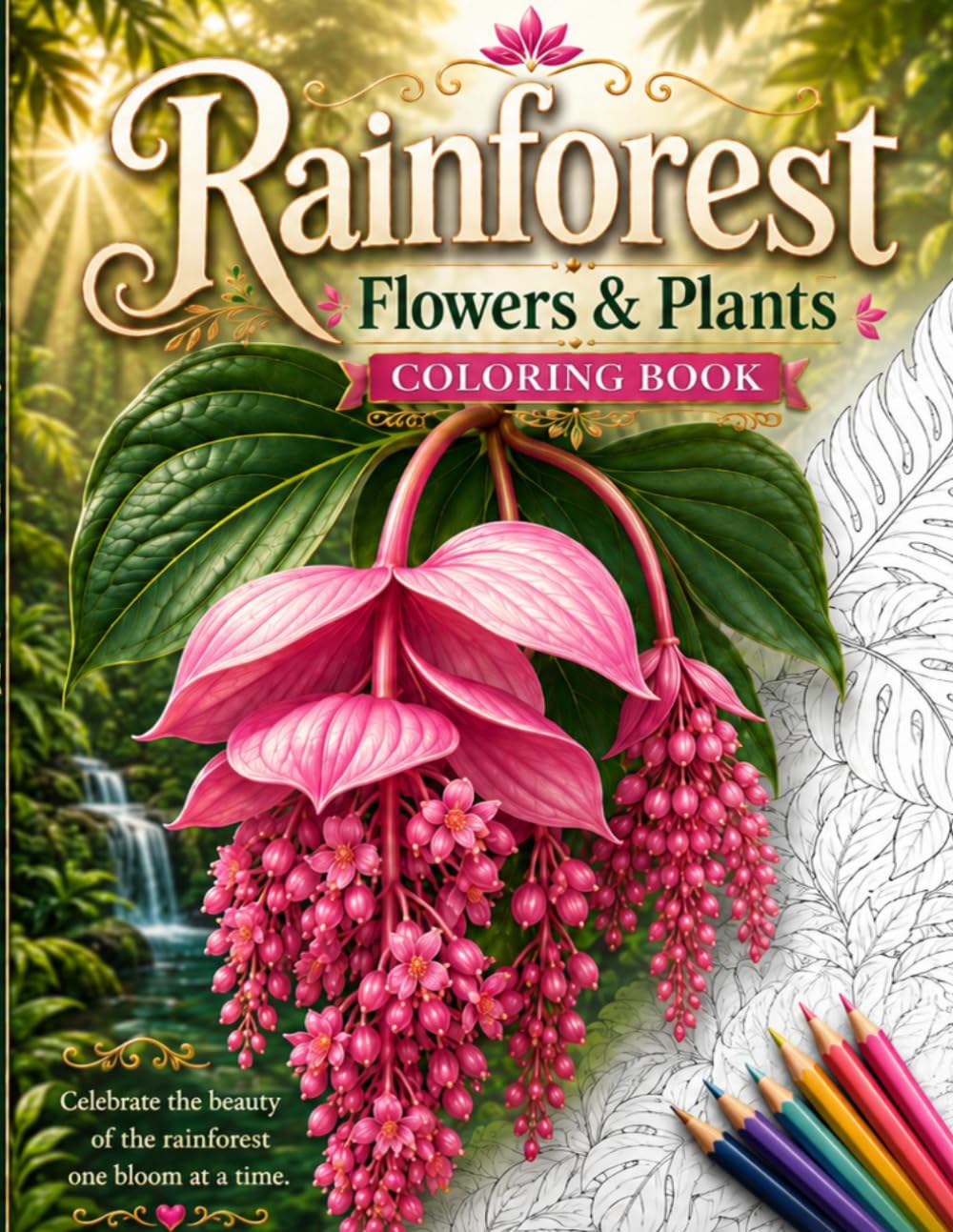Rainforest Flowers and Plants: Coloring Book (Happy Garden Coloring Books)