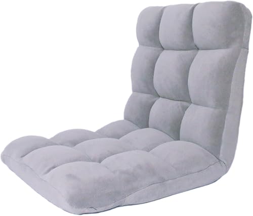 Miniatura 3 de Loungie Silla reclinable de microfelpa, color gris