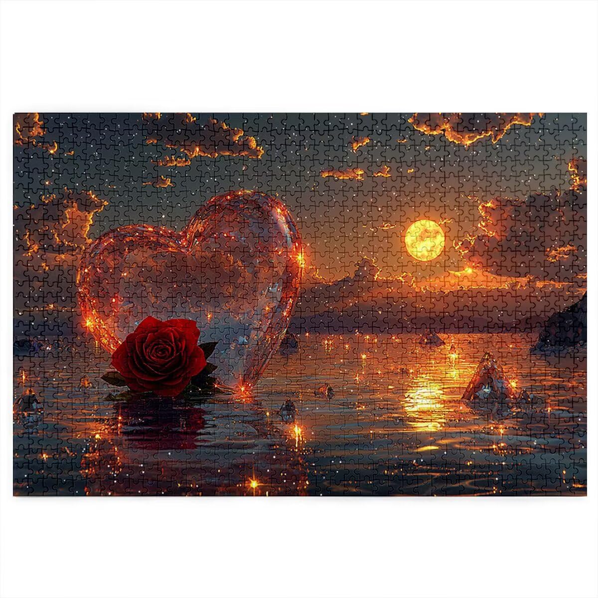 Puzzle 3000 elementów krajobrazu, Starry Night Puzzle 3000 elementów dla dorosłych, drewniane puzzle dla dorosłych, wymagająca łamigłówka, gra logiczna dla całej rodziny, drewniane puzzle, dekoracja