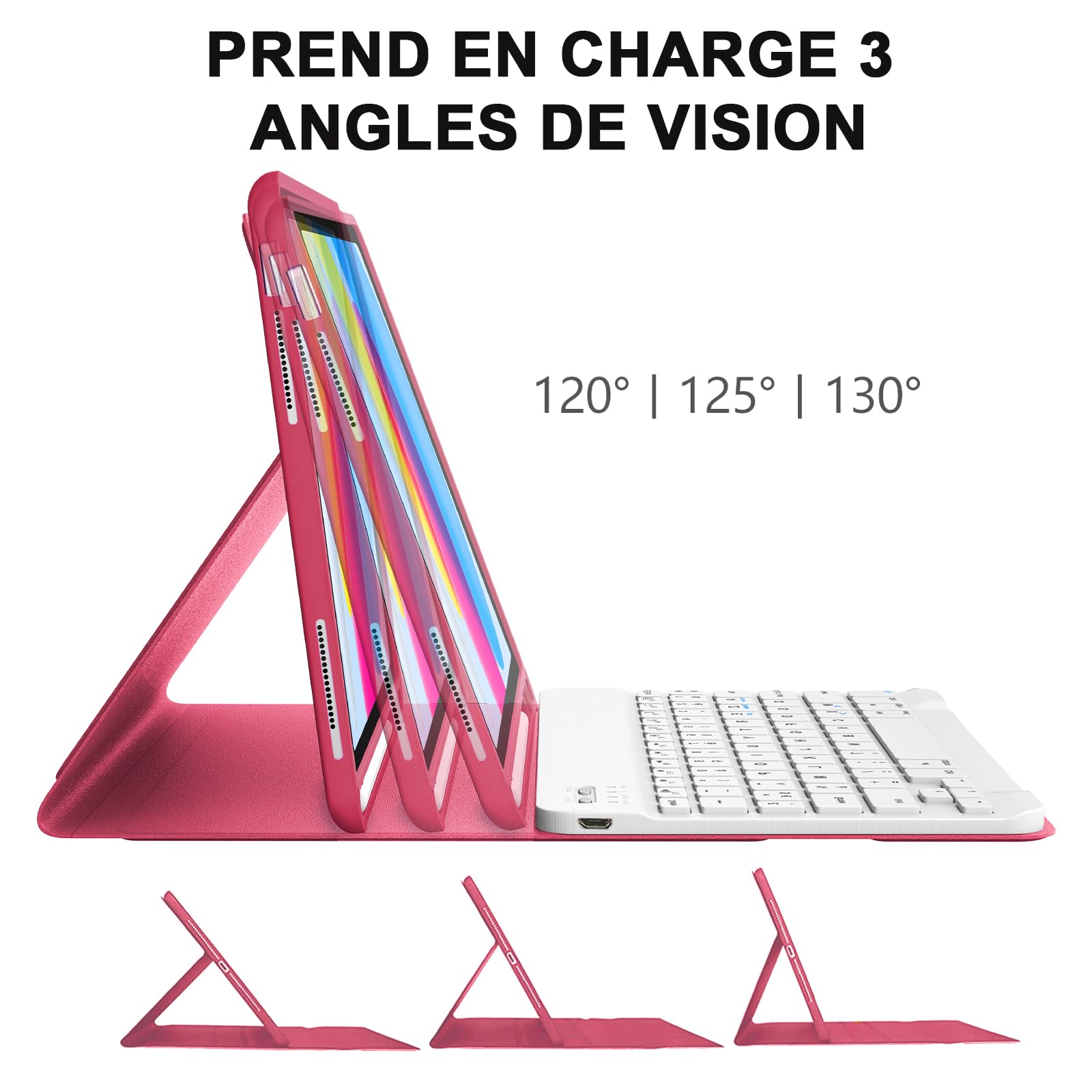 Coque Clavier AZERTY Pour IPad A16 11e Génération 2025 Et 10e Génération 10.9" 2022 - Bluetooth Détachable - Protection Complète - 5