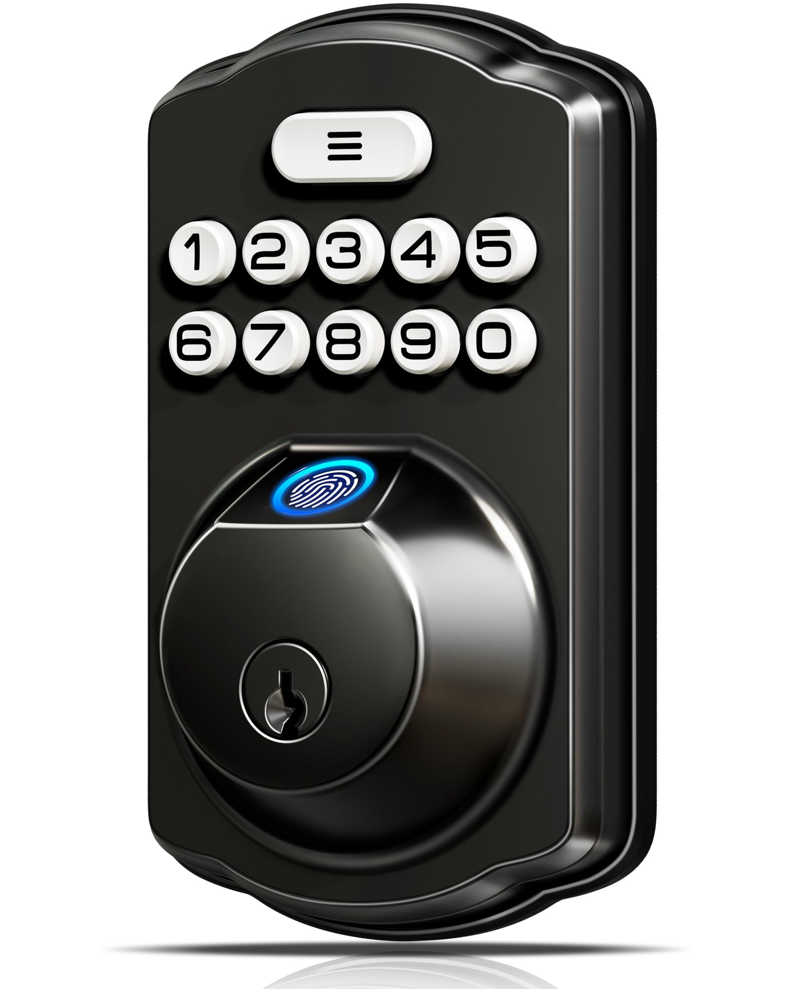 Veise Fingerprint Door Lock, Keyless Entry, Auto Lock, Electronic Keypad Deadbolt for Front Door, Biometric, Anti-Peeking Password, Easy Install, Matte Black