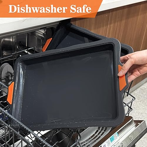 Miniatura 4 de Webake Molde de silicona para tartas de un cuarto de hoja, moldes de hoja de 9 x 13 pulgadas para hornear, hojas antiadherentes para galletas, molde