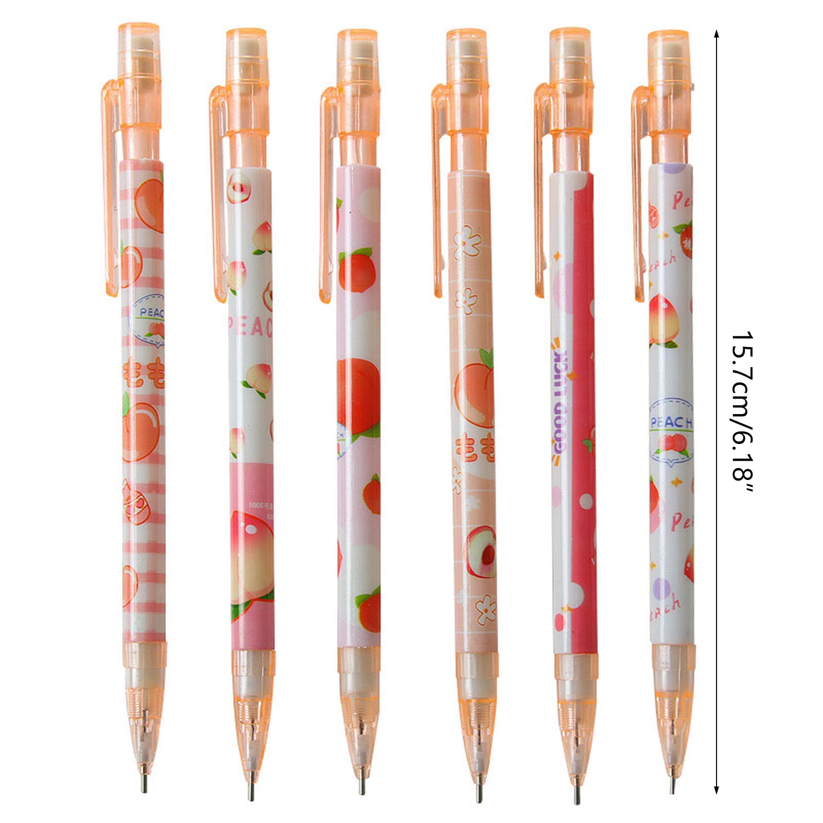 Amazon.co.jp: YOUNAFEN シャープペンシル 6本 0.5mm ピーチ自動鉛筆