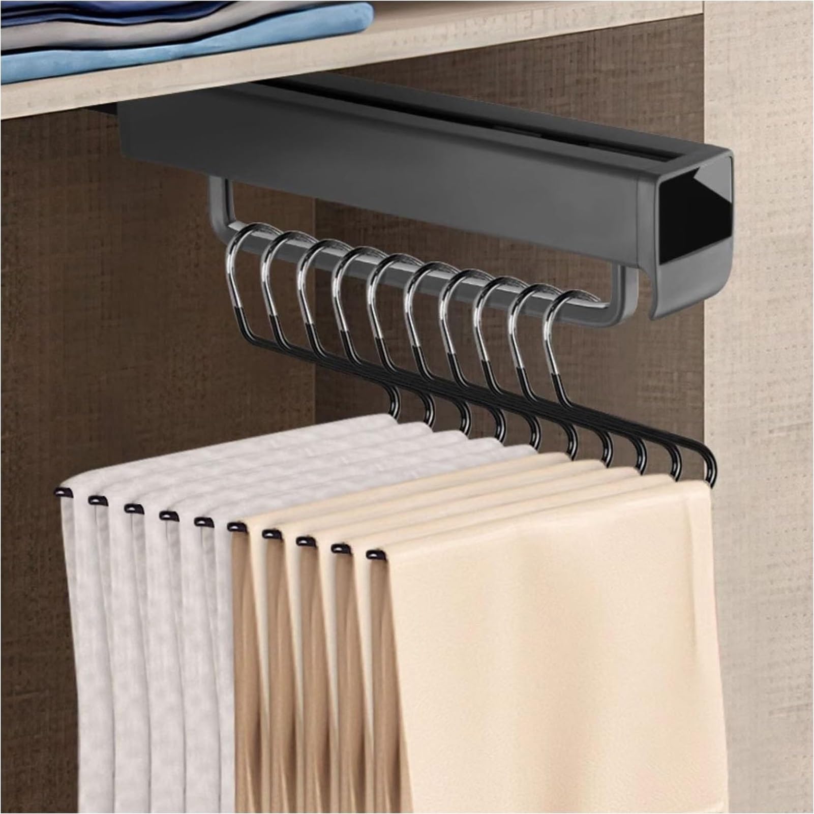WMYYZYQ Extendable Pull Out Closet Rod - Adjustable Clothes Rail 33-63cm, Space-Saving Trousers Rack for Wardrobe, Easy Pull-Out Clothing Organizer,A-33cm/13in