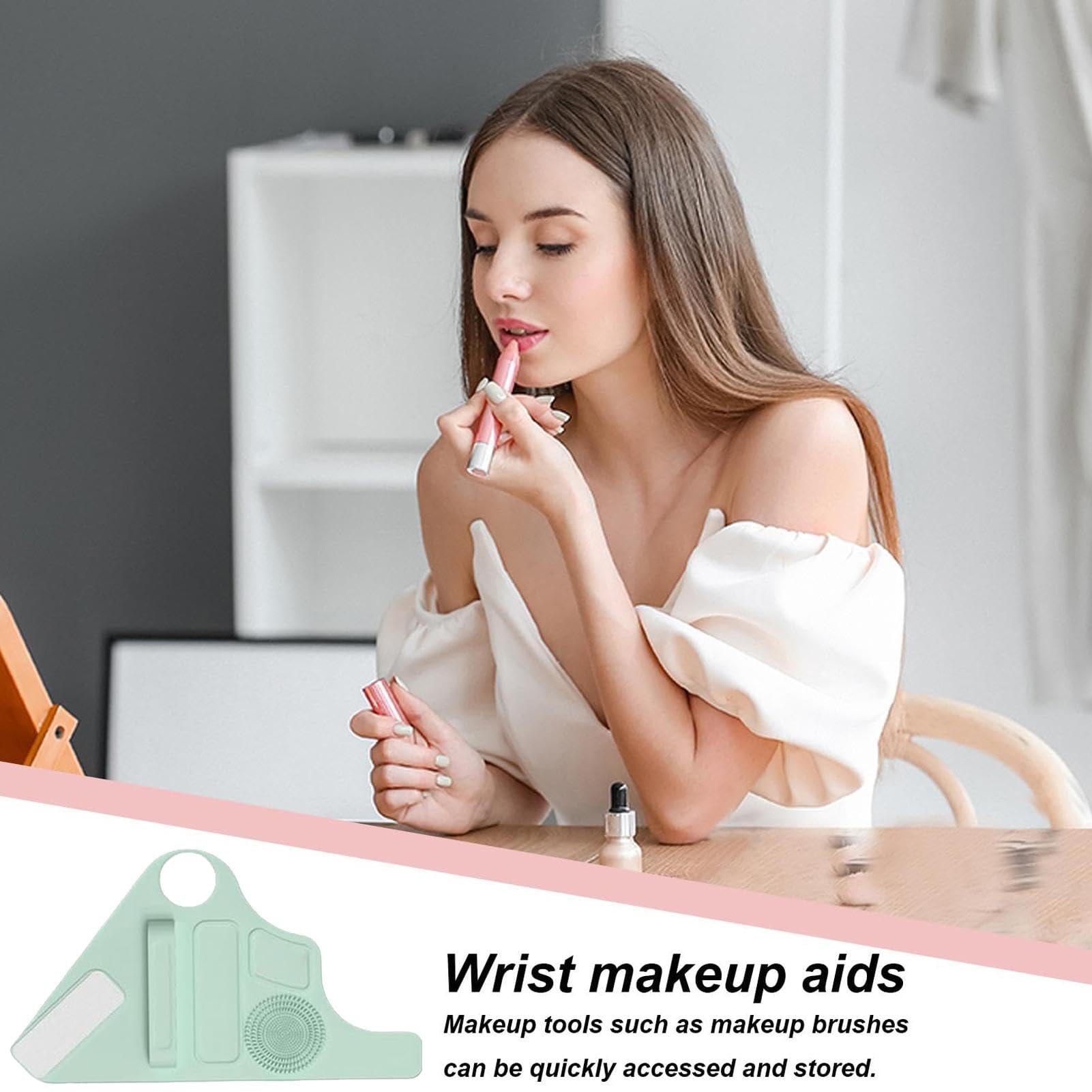 Makeup Palette Tray - Makeup Palette Wristband | Silicone Foundation Mixing Pigment with Makeup Brush Storage | Adjustable Makeup Tray on Your Wrist, Foundation Palette for Makeup Artist