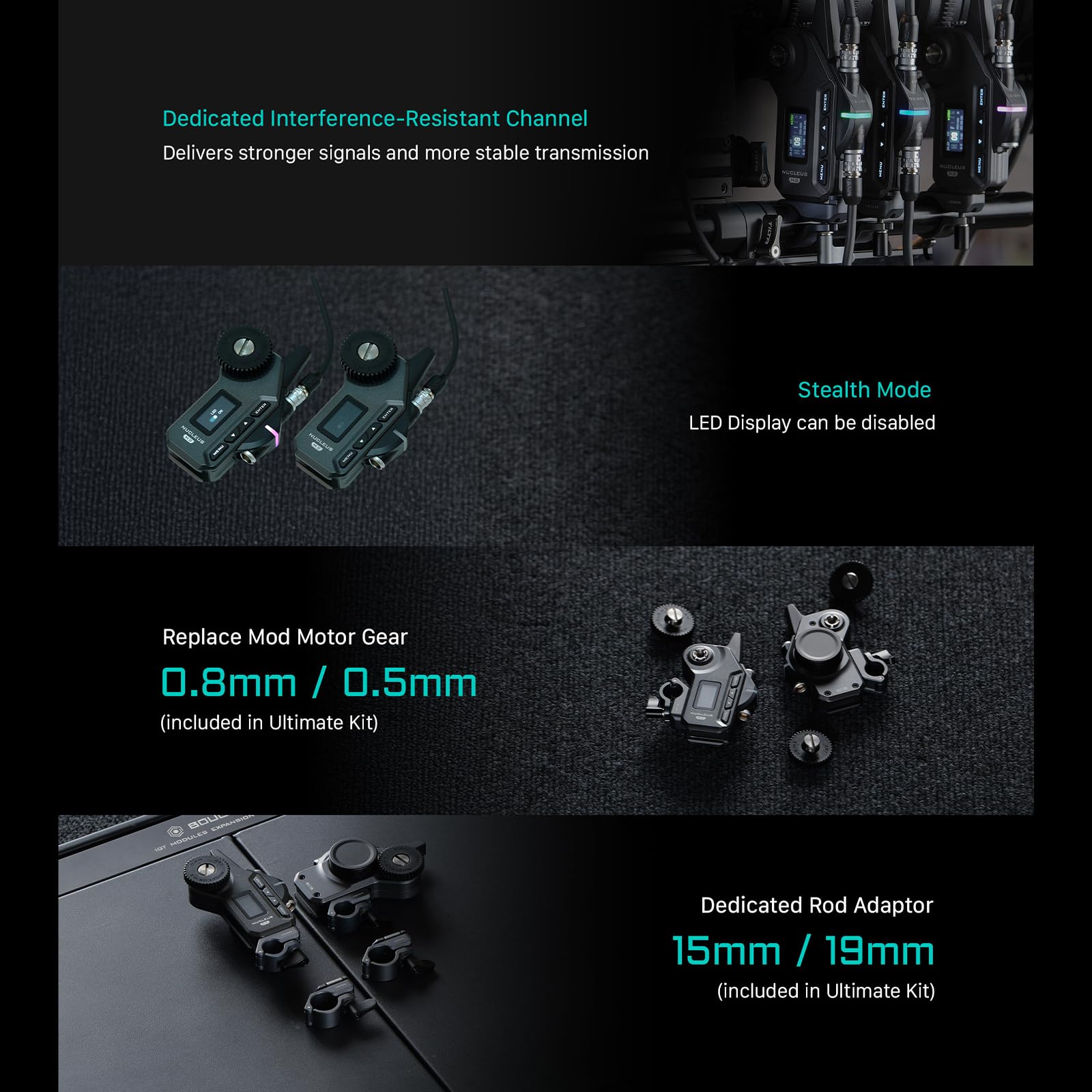 Tilta Kit motore Nucleus-M II con motore Nucleus-M II e cavo di collegamento da 7 pin a 7 pin, compatibile con Nucleus-M II e Nucleus Nano II WLC-T06-MK